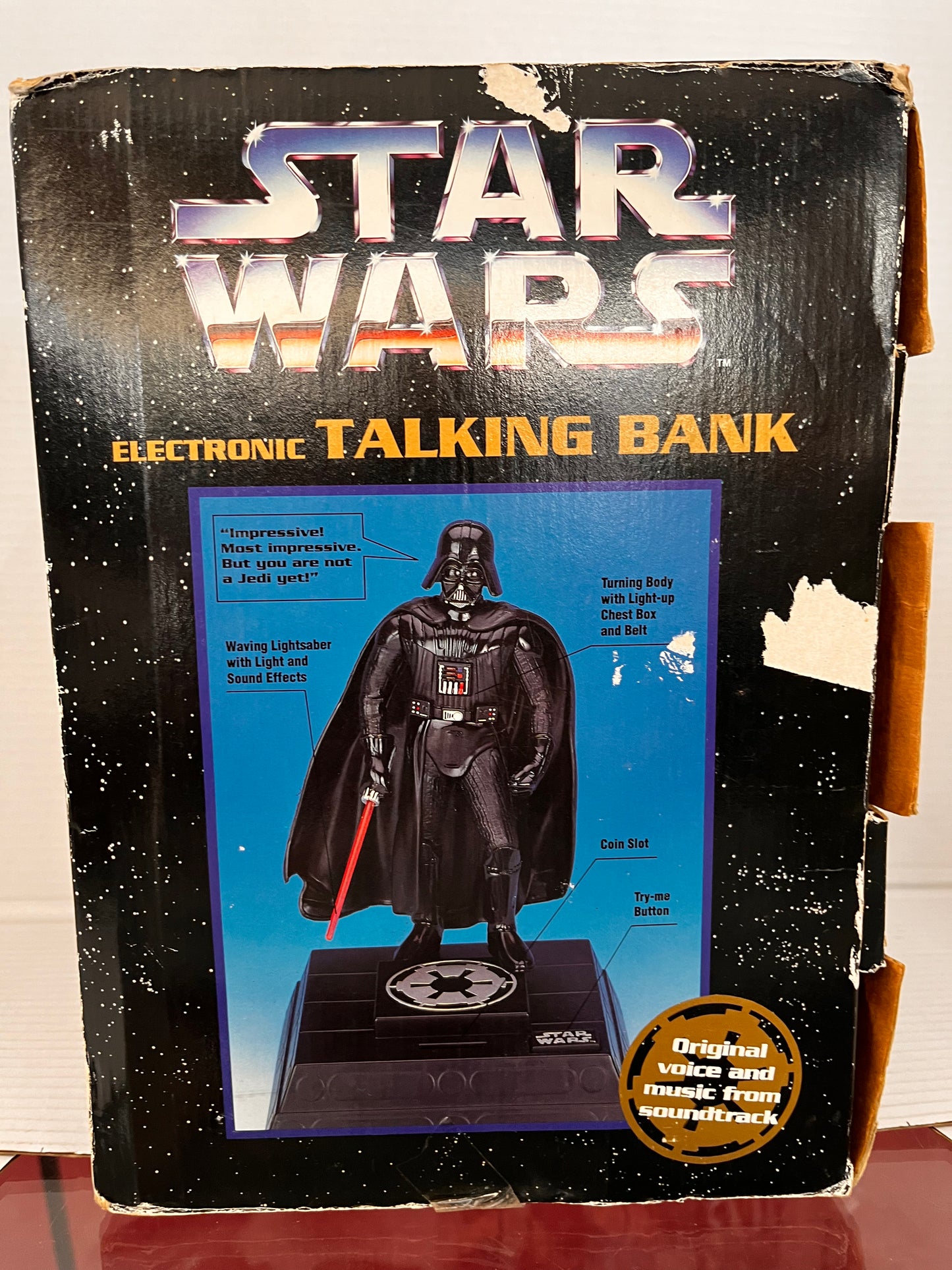 Vintage 1996 Thinkway Toys Star Wars Darth Vader Electronic Talking Bank In Box