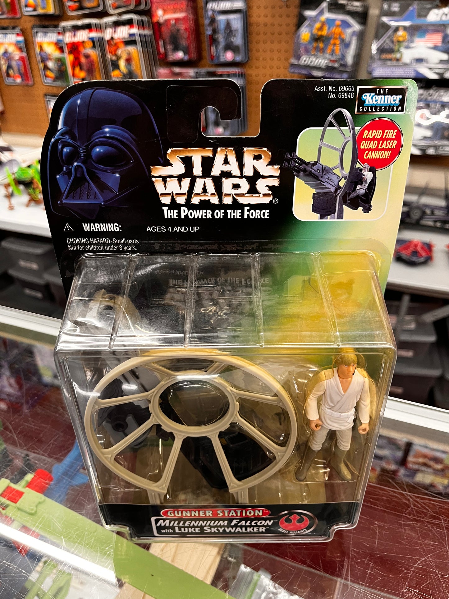 Star Wars Power of the Force POTF Green Card Luke Skywalker w/Gunner Station