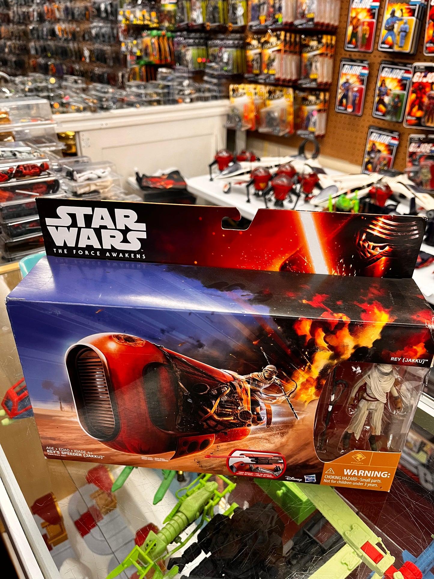 Star Wars The Force Awakens Rey's Speeder with Rey (Jakku) 3.75" Figure NEW