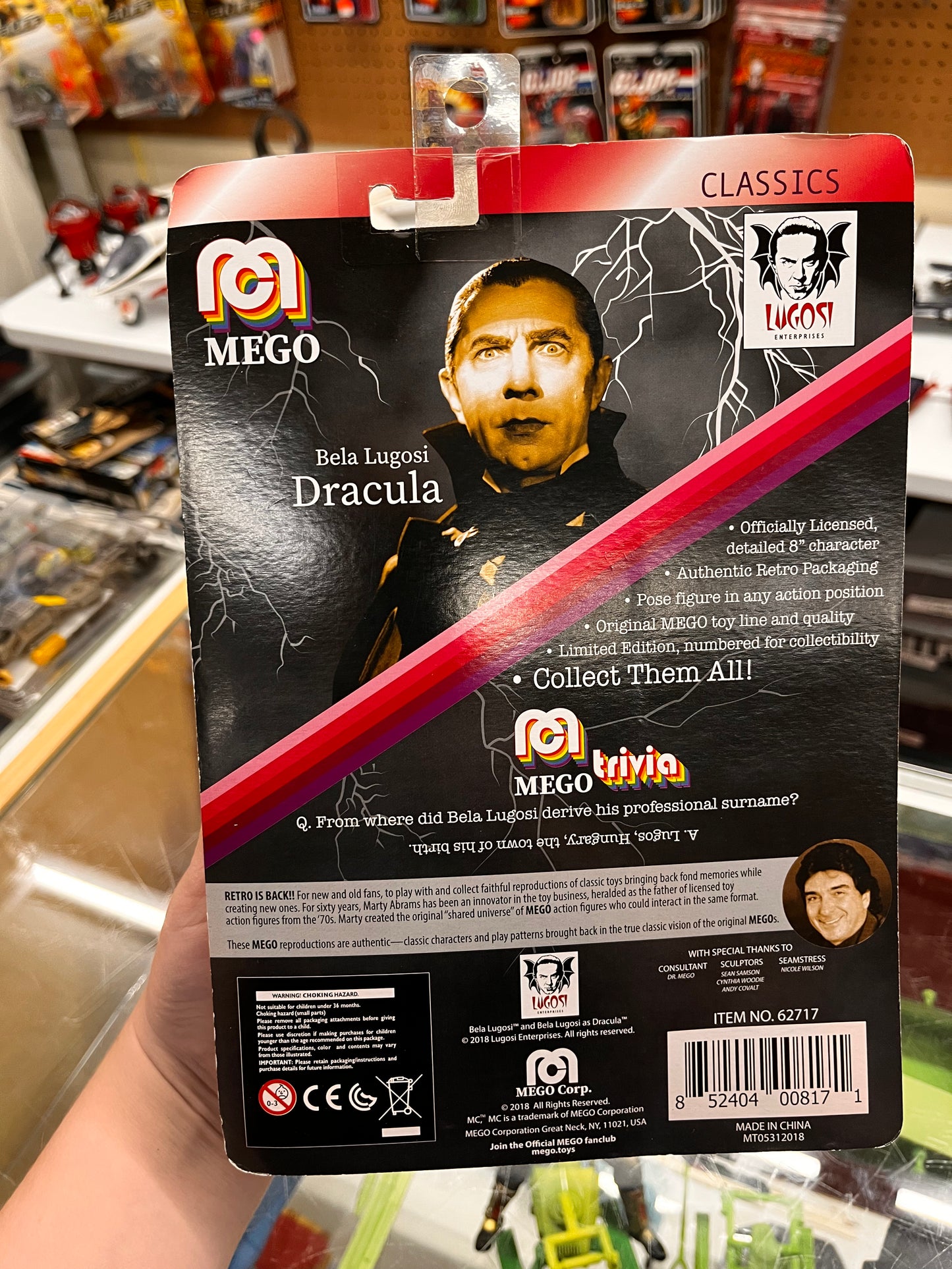Mego Universal Monsters Bela Lugosi as DRACULA, Limited Edition Black & White
