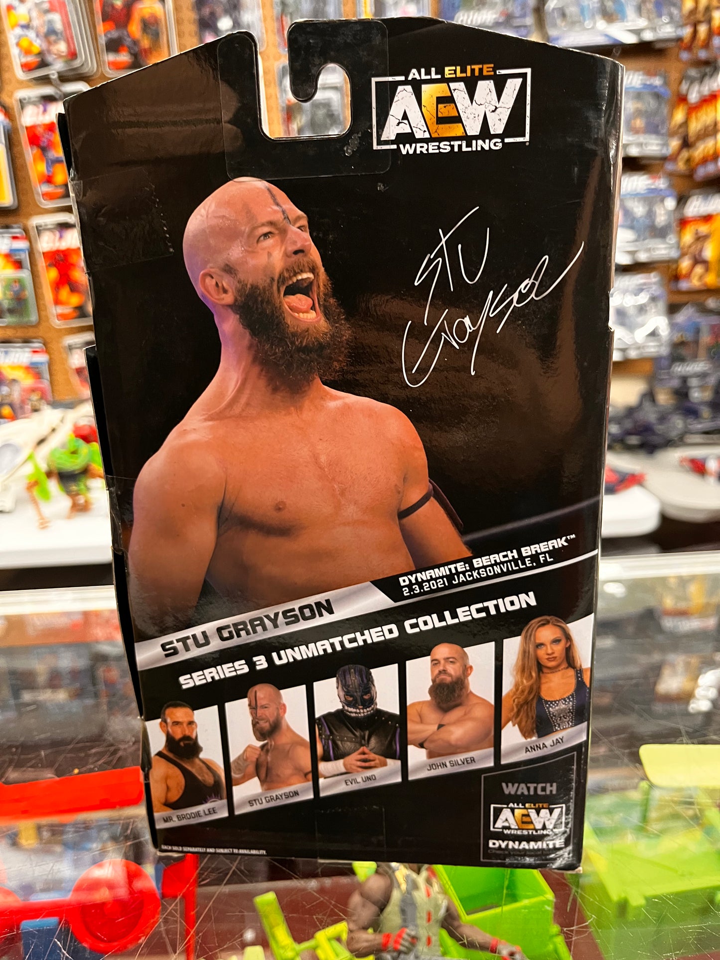 New AEW STU GRAYSON #18 Series 3 Unmatched Collection Figure + Upper Deck Cards