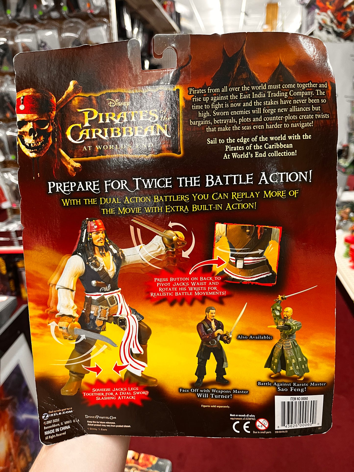 Pirates of The Caribbean 3 Ultimate Jack Sparrow Zizzle Figure Dual Action