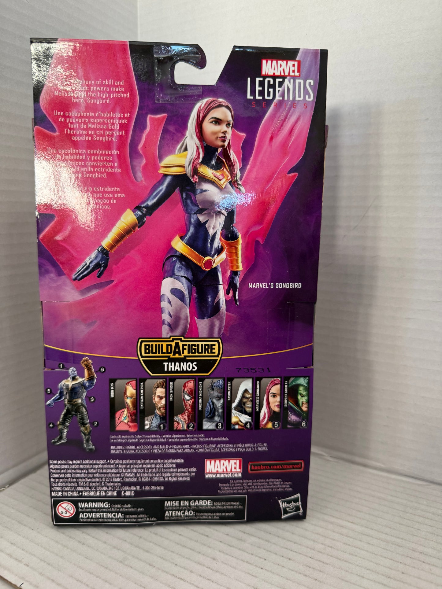 Marvel Legends Series Avengers Infinity War Songbird Action Figure BAF Thanos