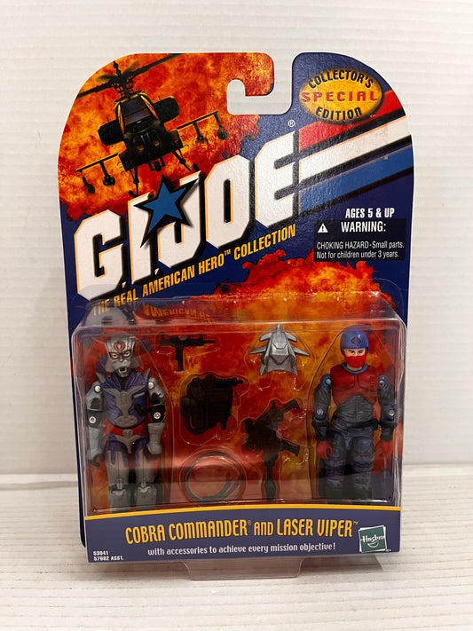 Hasbro 2001 G.I. Joe Cobra Commander and Laser Viper 2 GI Joe Action Figures MOC