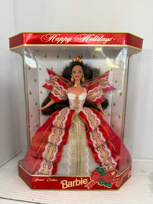 Vtg 1997 Barbie Doll Happy Holidays Mattel  Special Edition Damaged Box