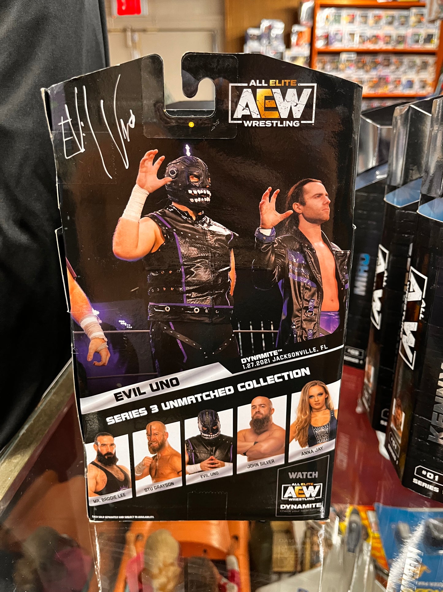 AEW Evil Uno Figure #19 - Unmatched Collection Series 3 Jazwares 2021 New In Box