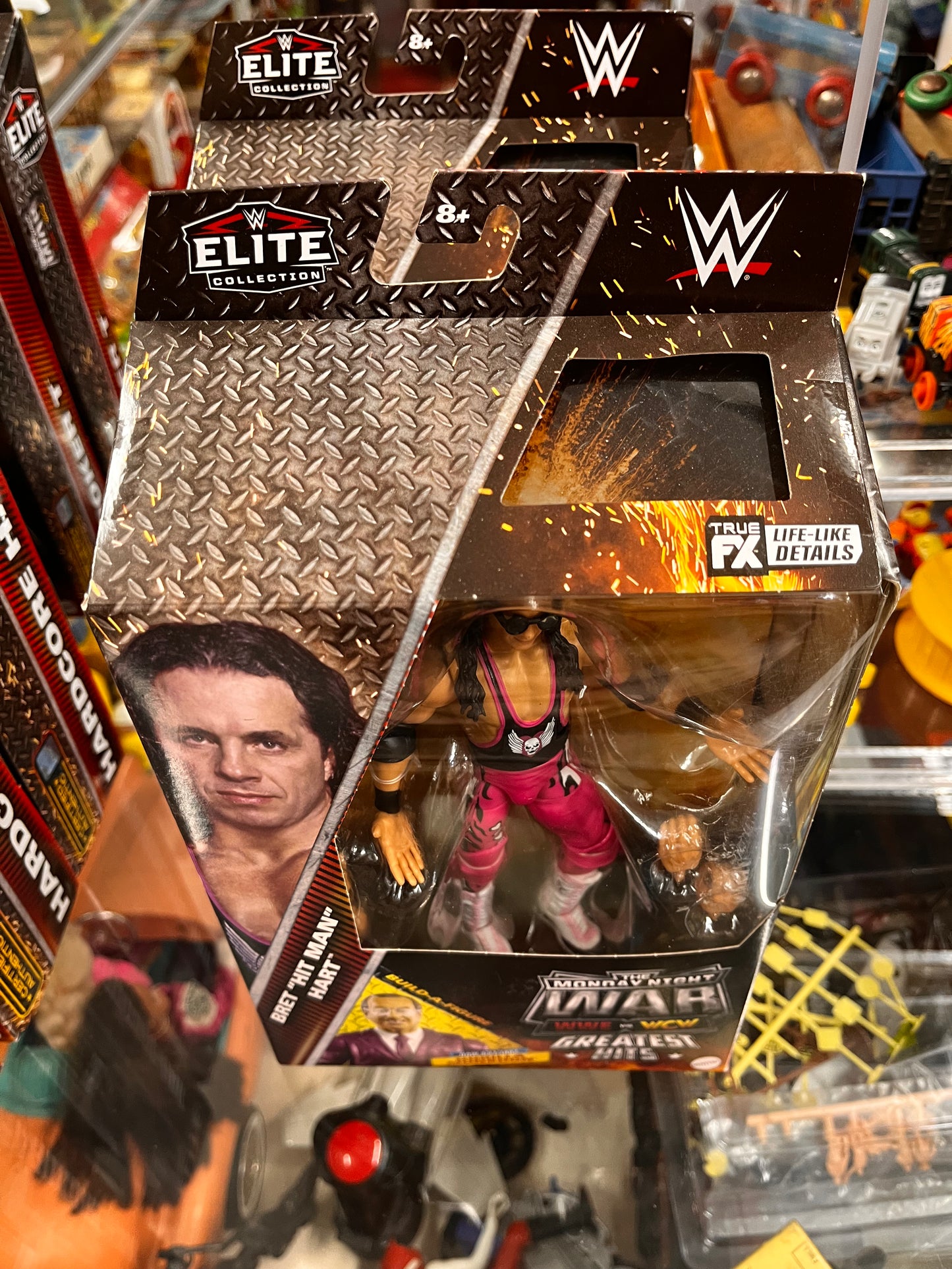 WWE ELITE MONDAY NIGHT WAR BRET HITMAN HART + GORILLA MONSOON BAF PIECE **NEW**