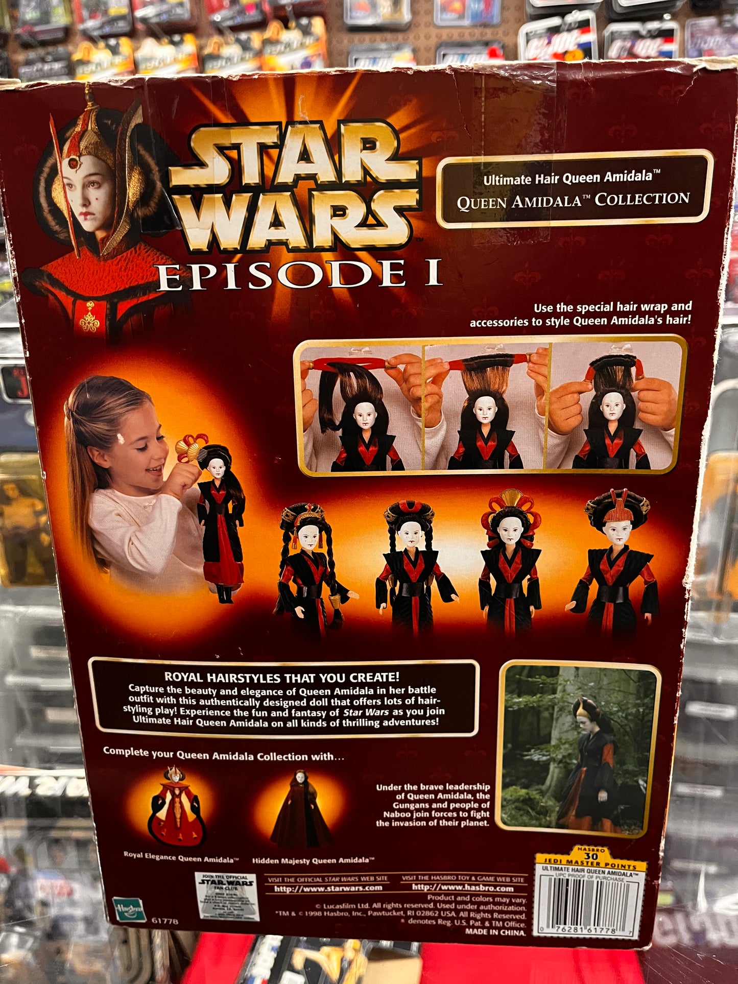 Vtg 1998 STAR WARS Ep1 Ultimate Hair Queen Padme Amidala Fashion Doll