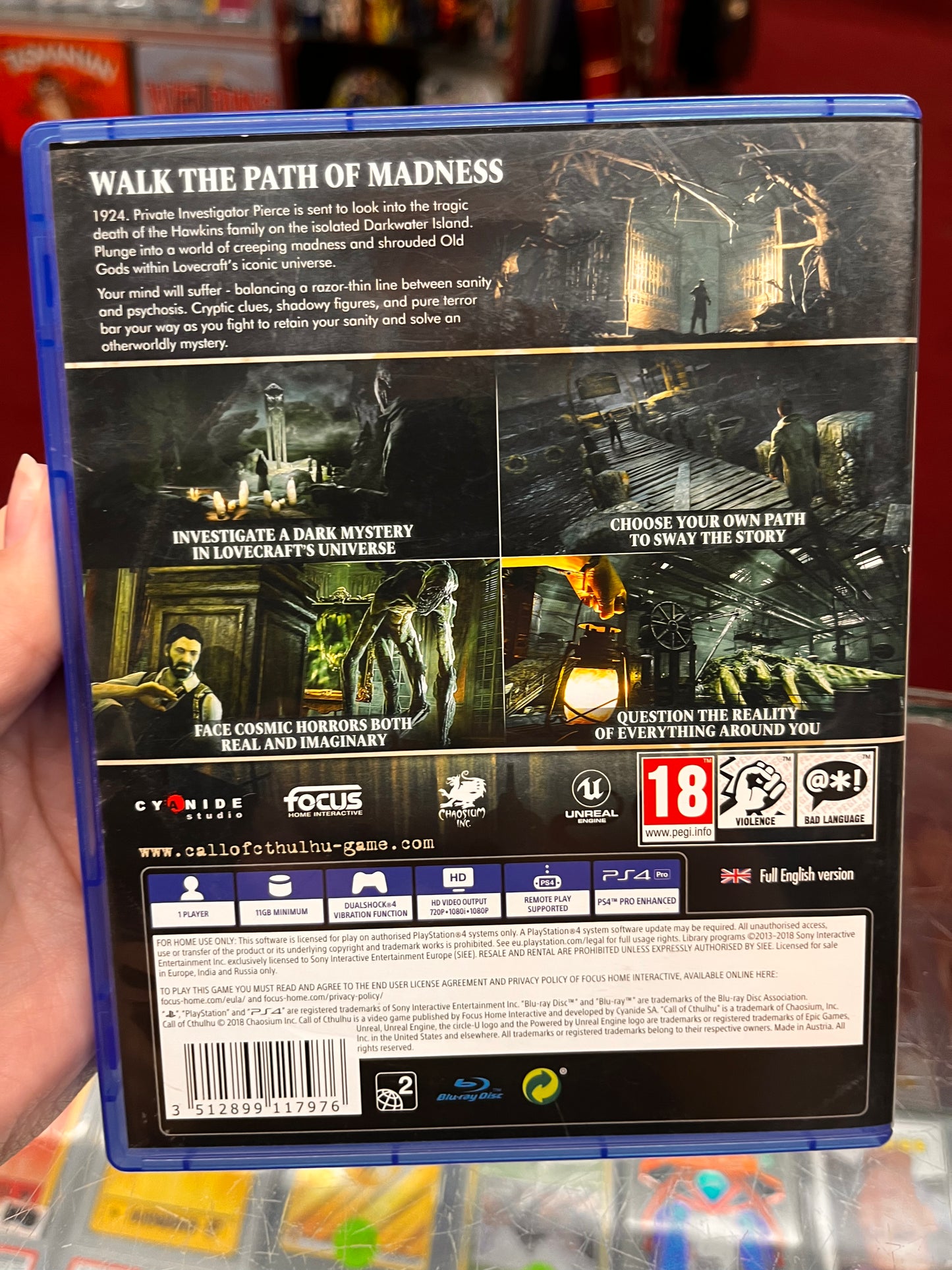 CALL OF CTHULHU PS4 PlayStation 4 Compatible with PS5 No Manual