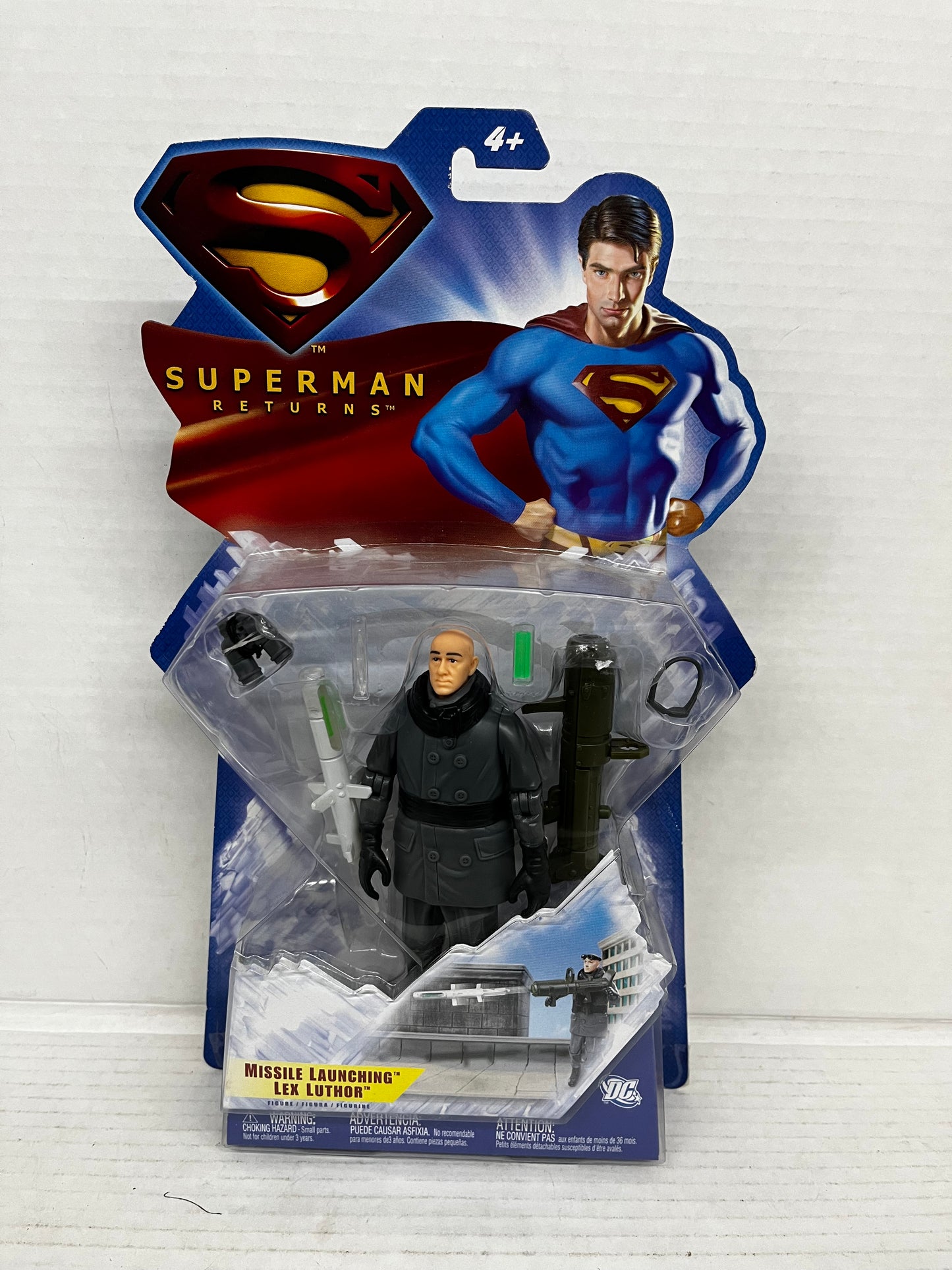 Mattel 2006 DC Superman Returns Missile Launching Lex Luthor 5" Figure Sealed