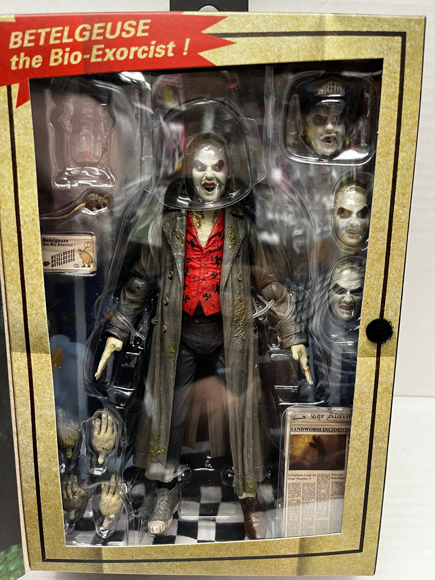 NEW NECA Ultimate Beetlejuice Betelgeuse Action Figure Reel Toy Bio-Exorcist 7"