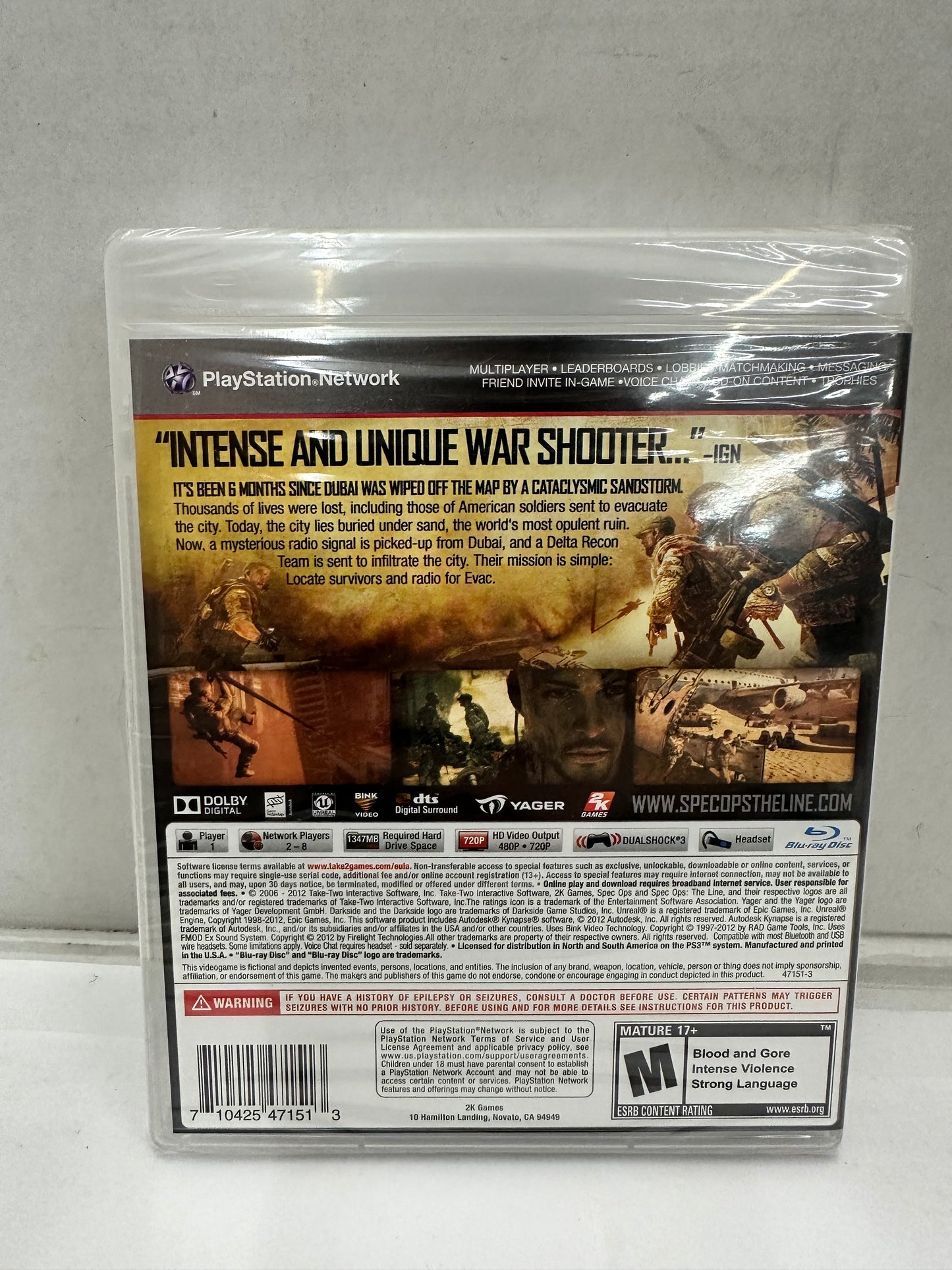 Spec Ops: The Line - - Playstation 3 - Brand New - SEALED