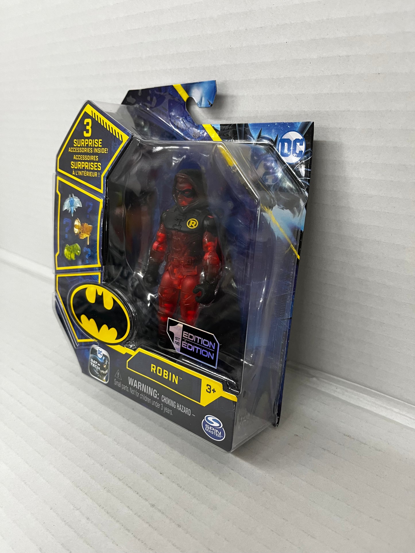 DC Batman Spin Master 2021 Robin SUPER RARE Translucent Red CHASE 3.75"FIGURE