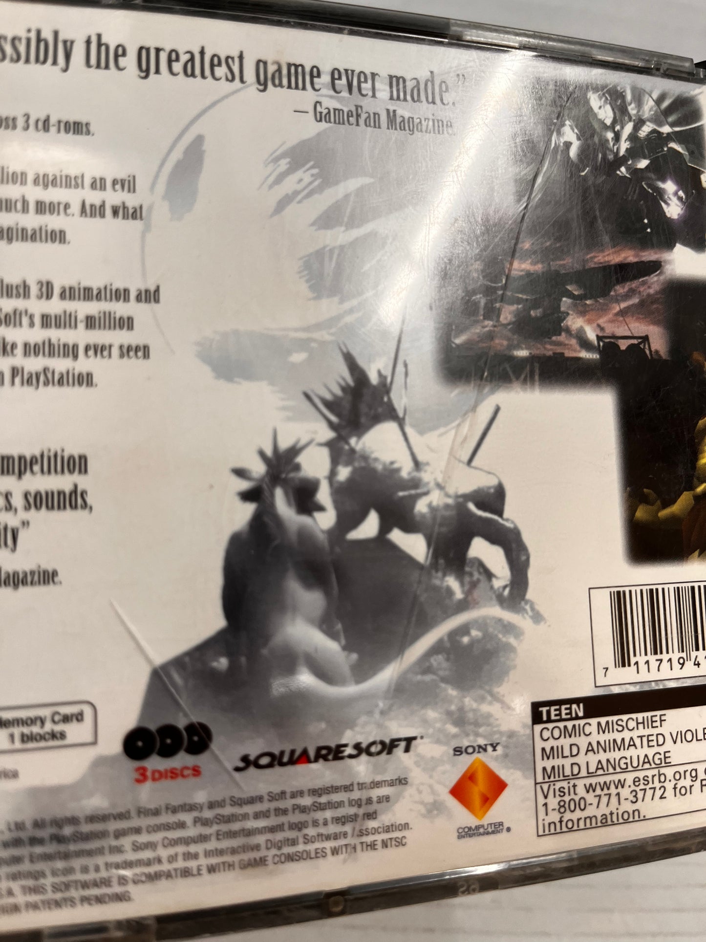 PS1 Final Fantasy VII (Sony PlayStation 1) No Manual - Missing Disc 1