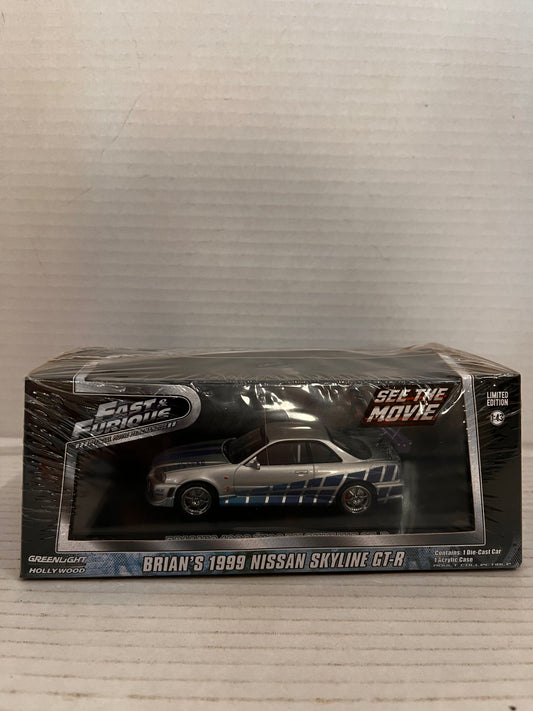 GREENLIGHT HOLLYWOOD FAST& FURIOUS Brian's 1999 NISSAN SKYLINE GT-1:43 LTD. ED.