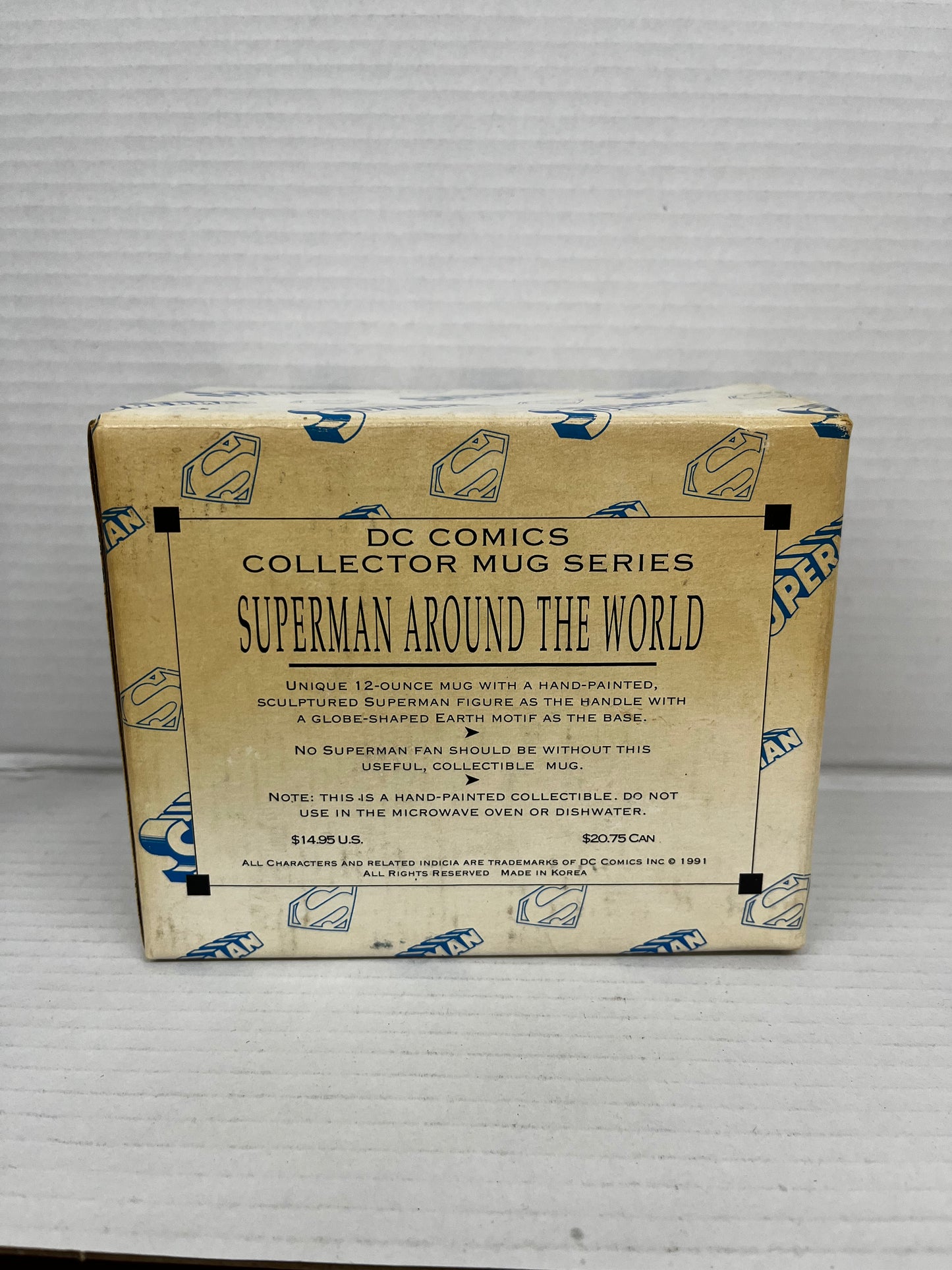 SUPERMAN 3 1/2" Ltd Ed #234/5000 CERAMIC MUG DC 1991 Hand Painted / Numbered