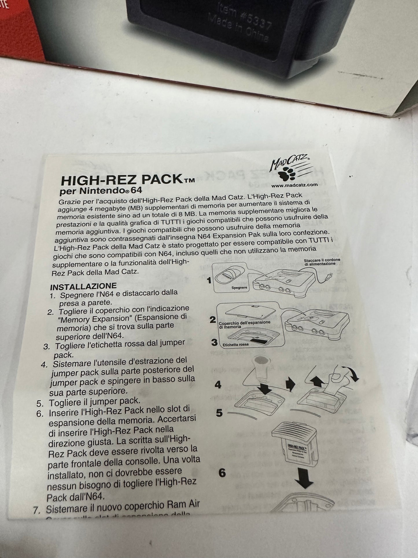 Nintendo 64 Expansion Pak Pack N64 Memory Pack High Rez