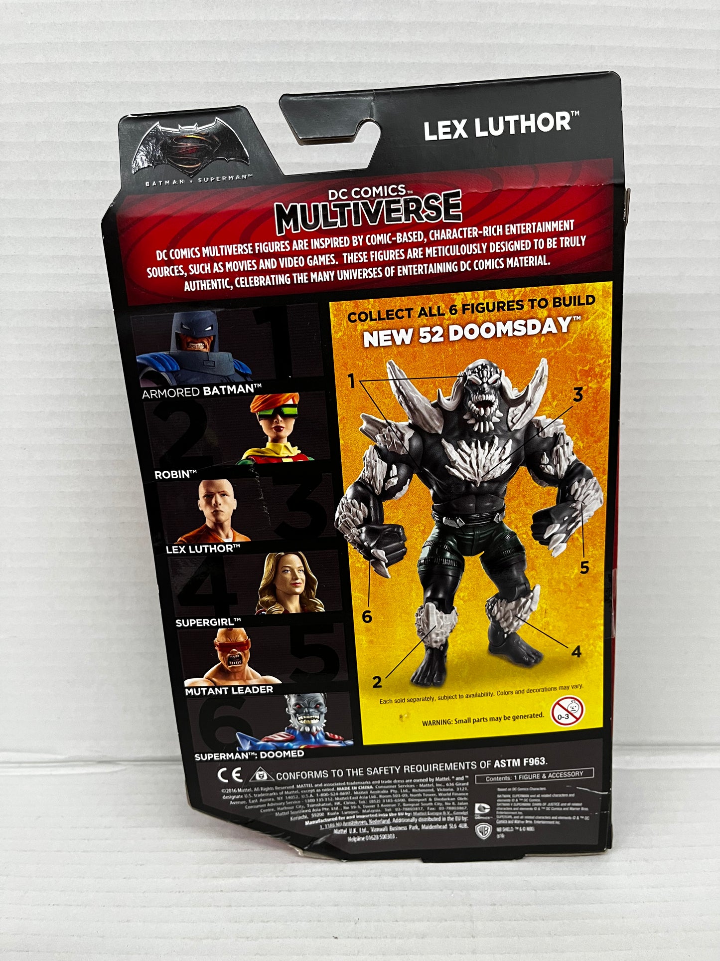 DC Multiverse Figure Lex Luthor Mattel Batman V Superman NIB Matty Collector, 6"