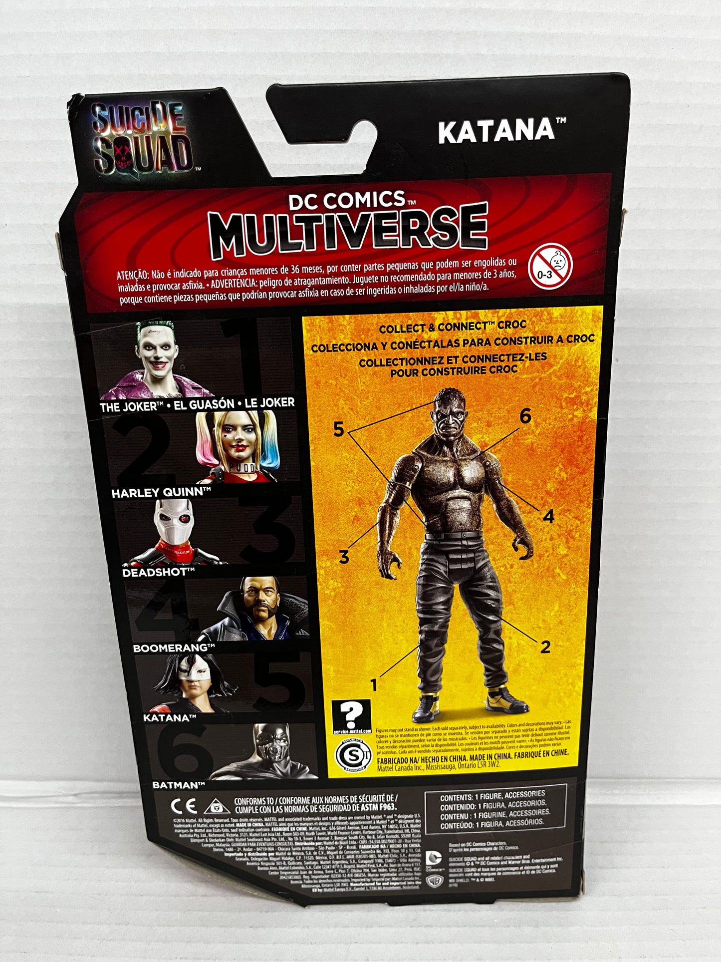 DC COMICS MULTIVERSE SUICIDE SQUAD KATANA 6” ACTION FIGURE BAF CROC