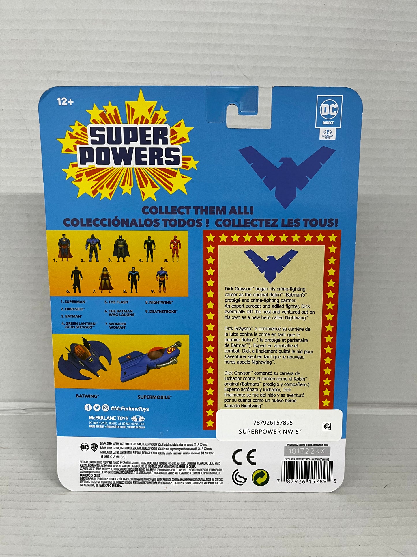 DC SUPER POWERS Nightwing- McFarlane Toys, 5", Black & Blue.