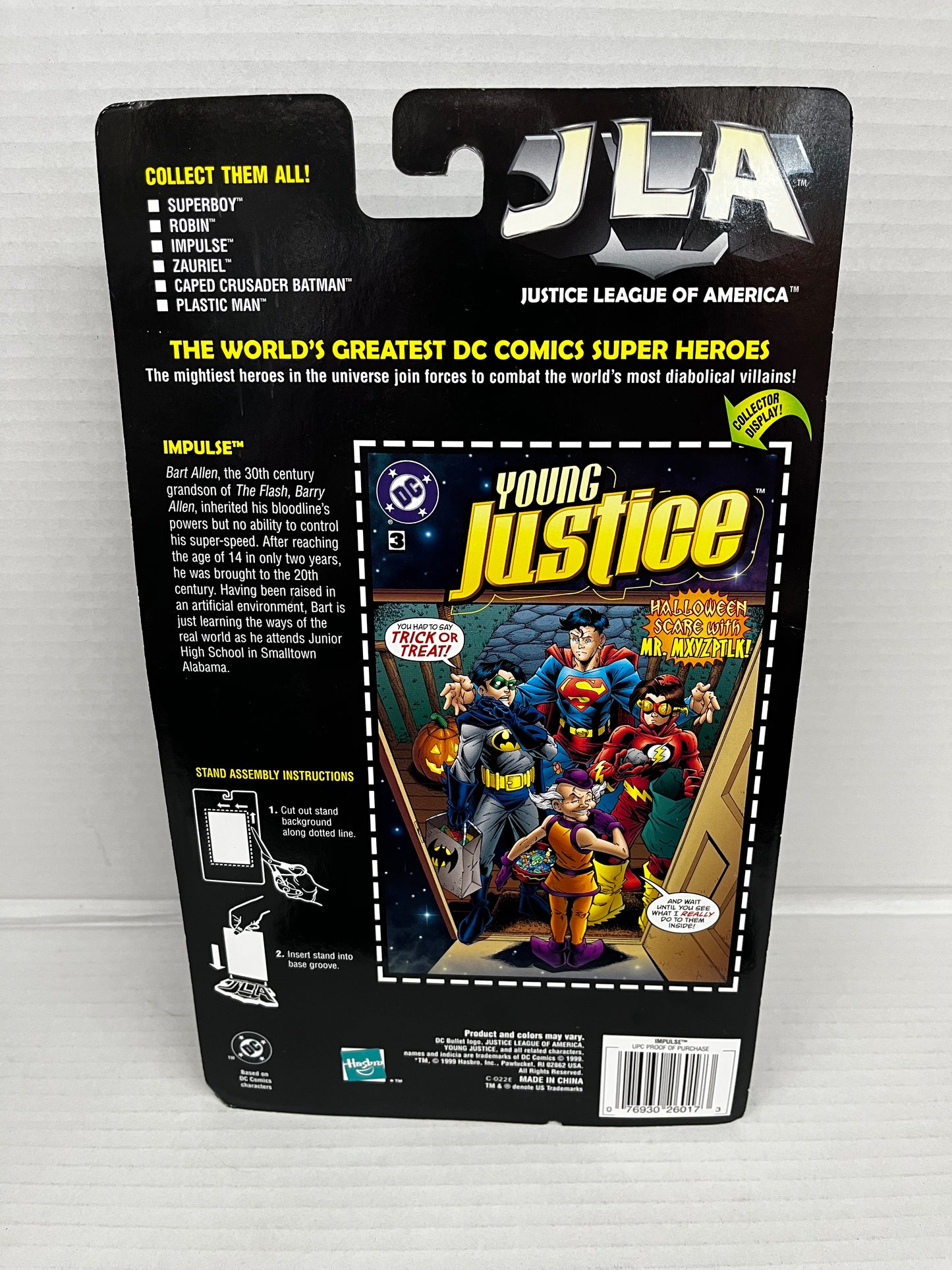 SEALED MOC 1999 JLA JUSTICE LEAGUE AMERICA YOUNG JUSTICE IMPULSE FIGURE HASBRO