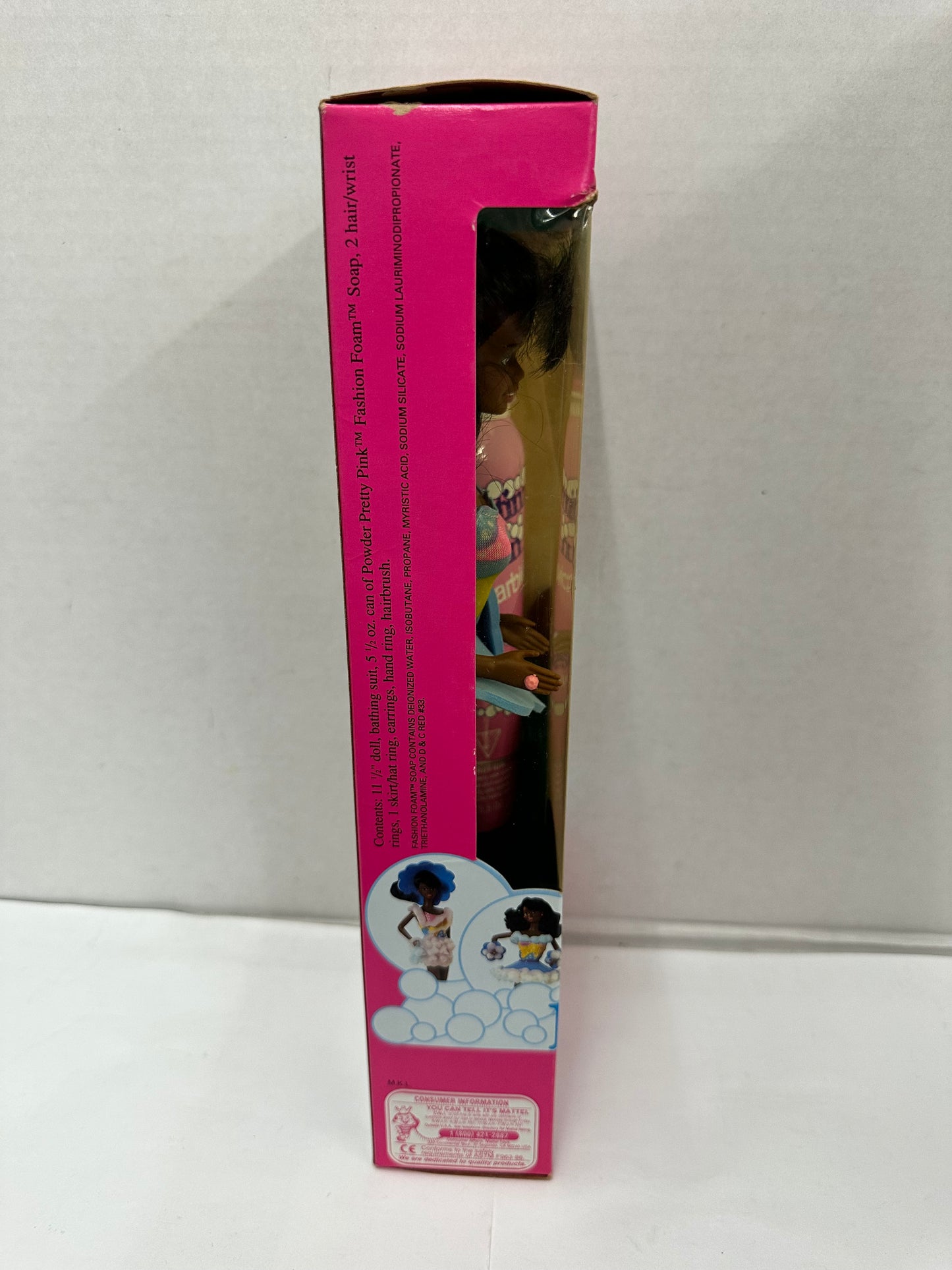 1990 Mattel Bathtime Fun Barbie With Pink Fashion Foam Soap #9601
