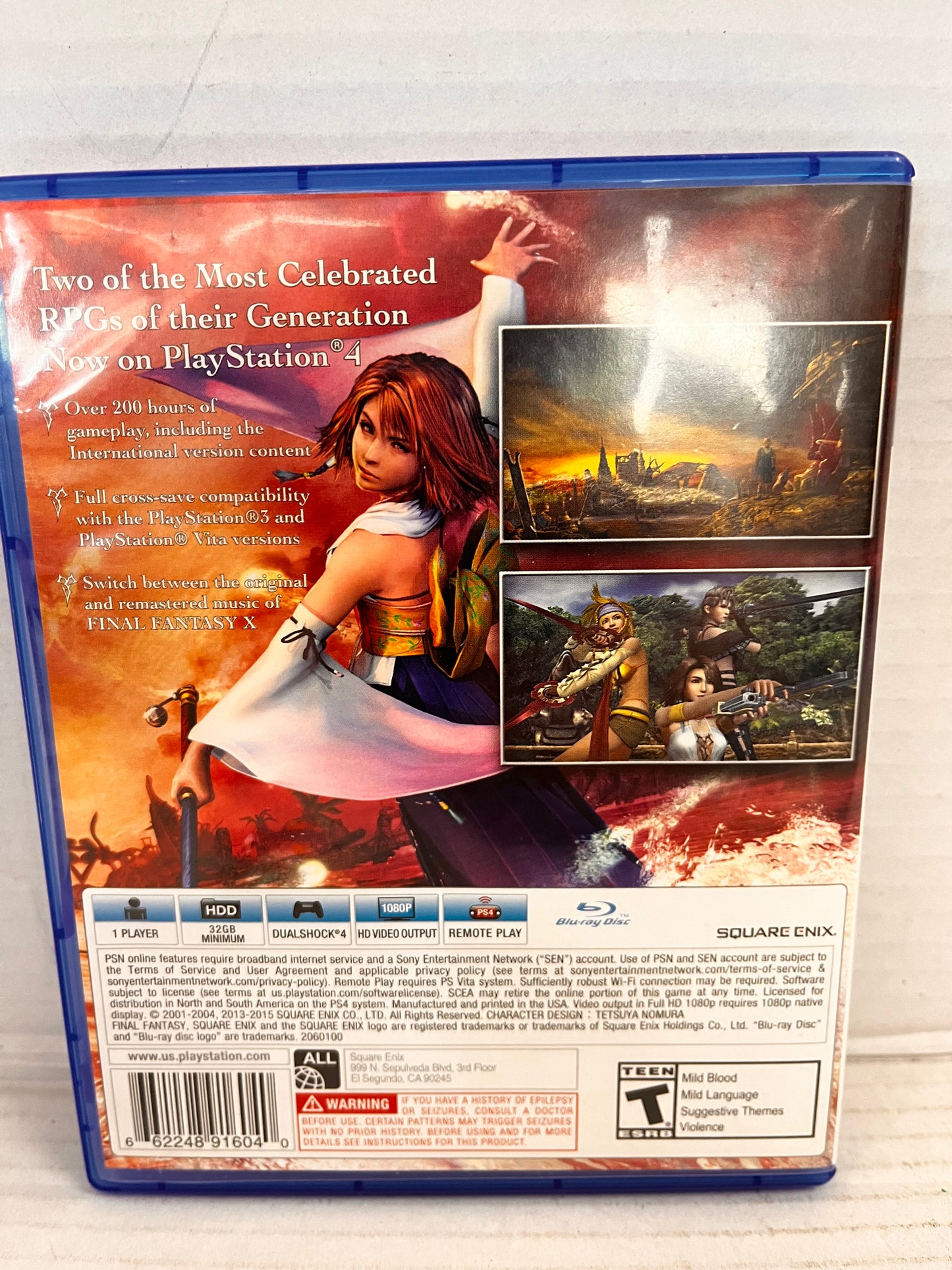 Final Fantasy X/X-2 HD Remaster (Sony PlayStation 4, 2015) PS4 No Manual