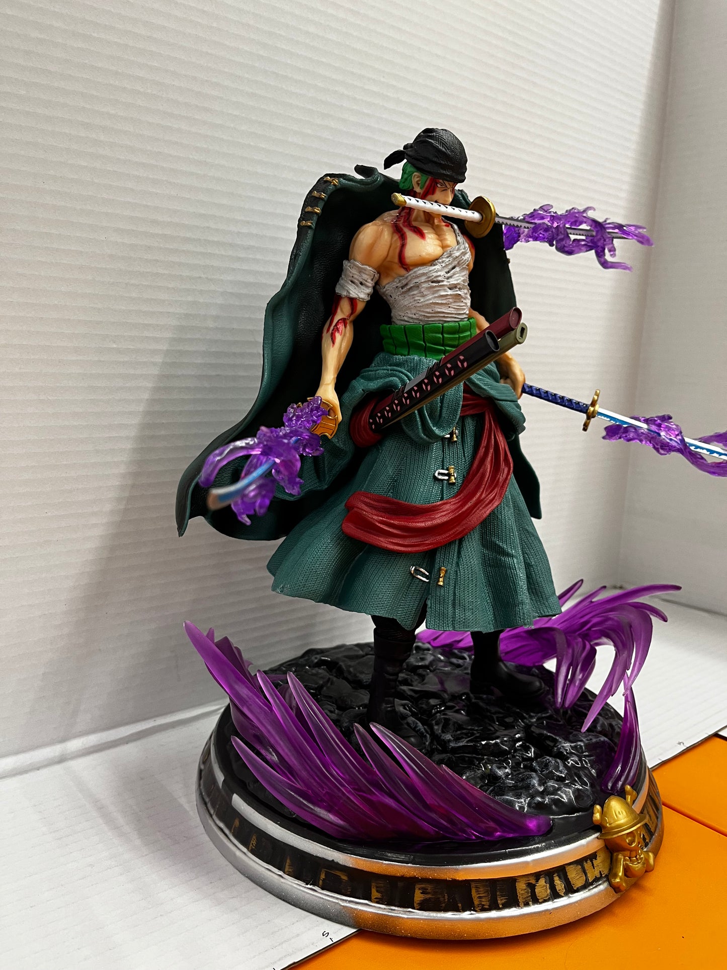 One Piece Gk Bath Blood Roronoa Zoro Action Figure Statue 12 Inch,New W/BOX