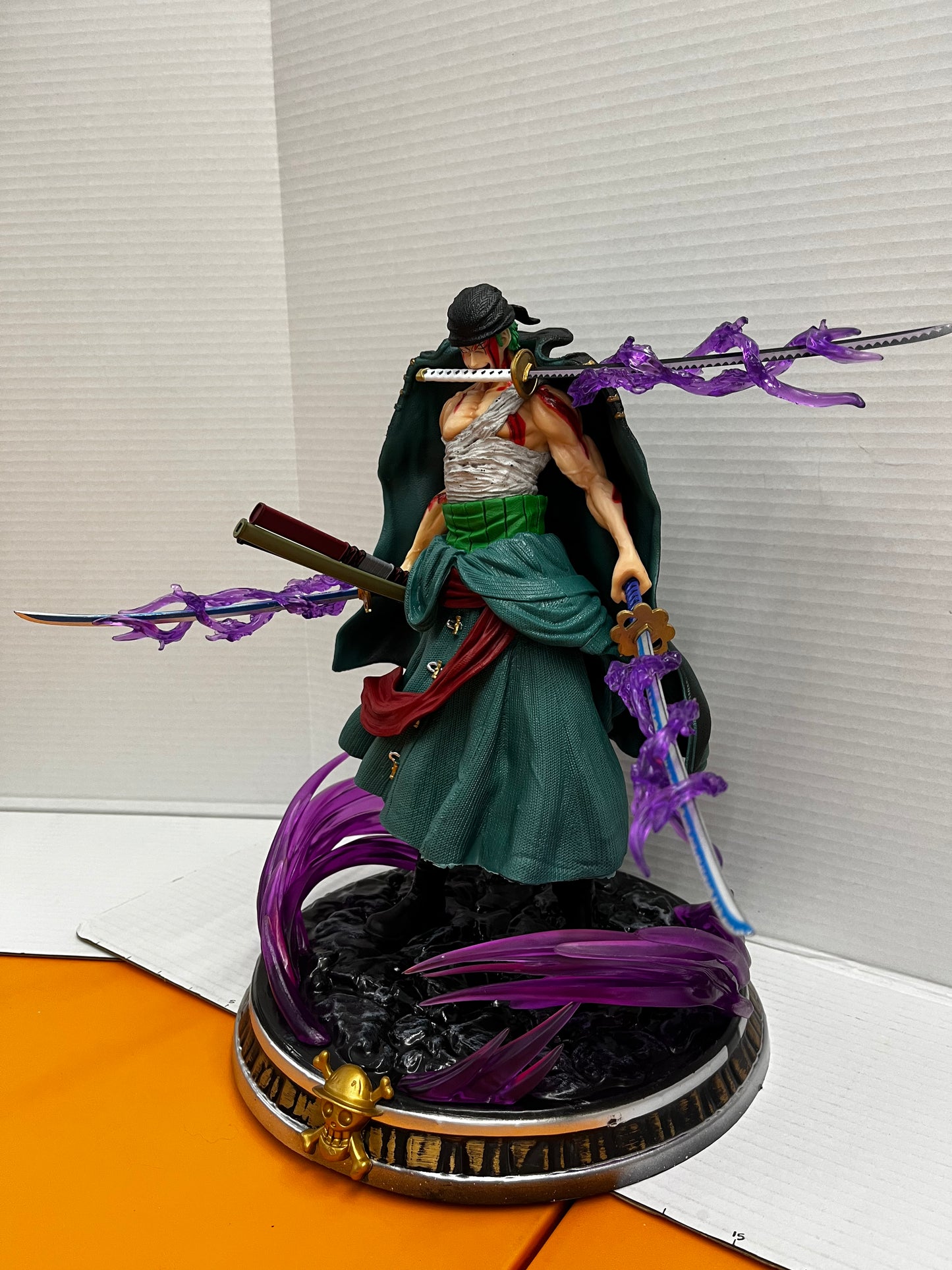 One Piece Gk Bath Blood Roronoa Zoro Action Figure Statue 12 Inch,New W/BOX