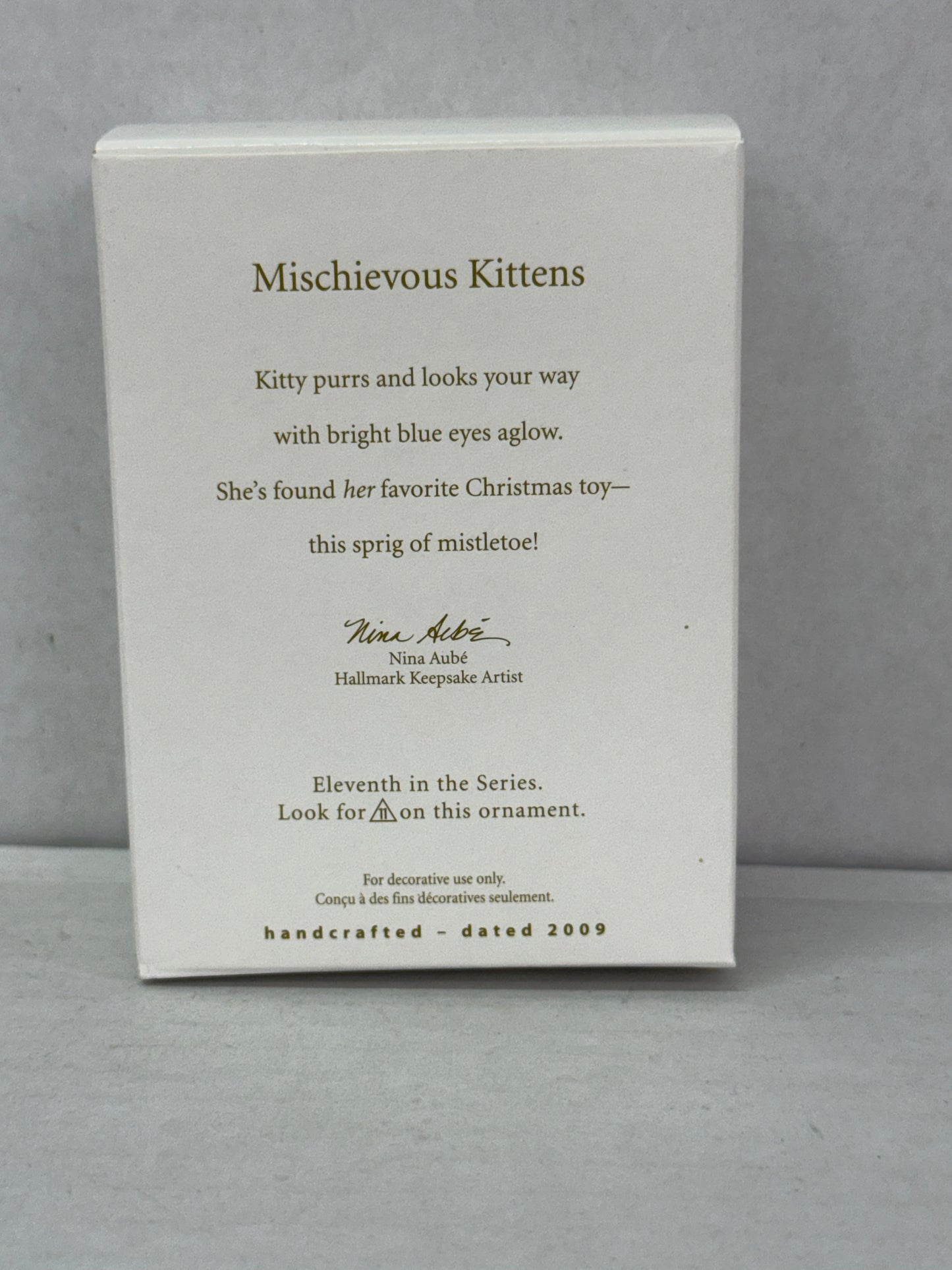 2009 Hallmark Keepsake Mischievous Kittens Christmas Tree Ornament Series #11