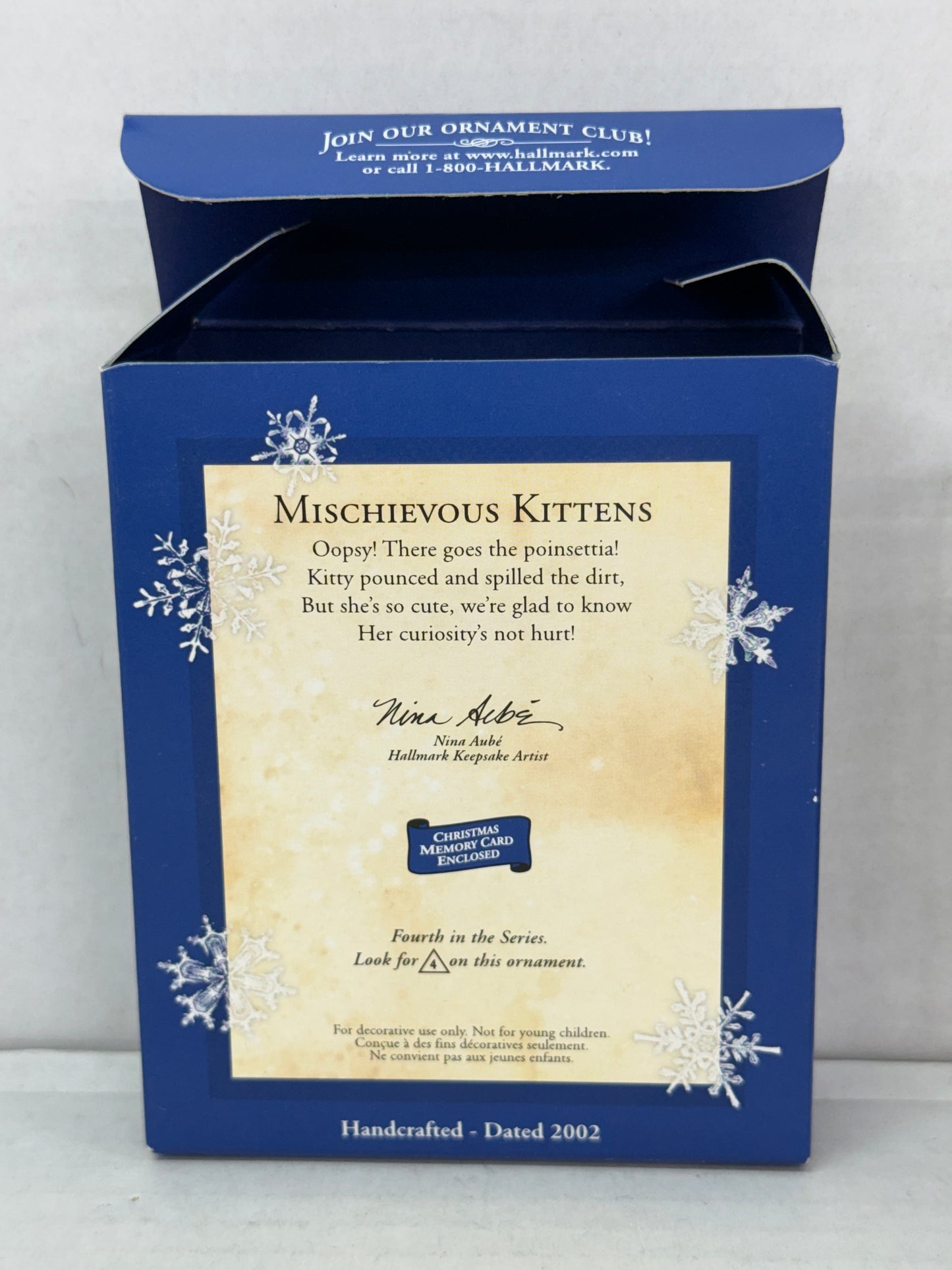 2002 Hallmark Mischievous Kittens Keepsake Ornament 4th in Series Calico Cat #4