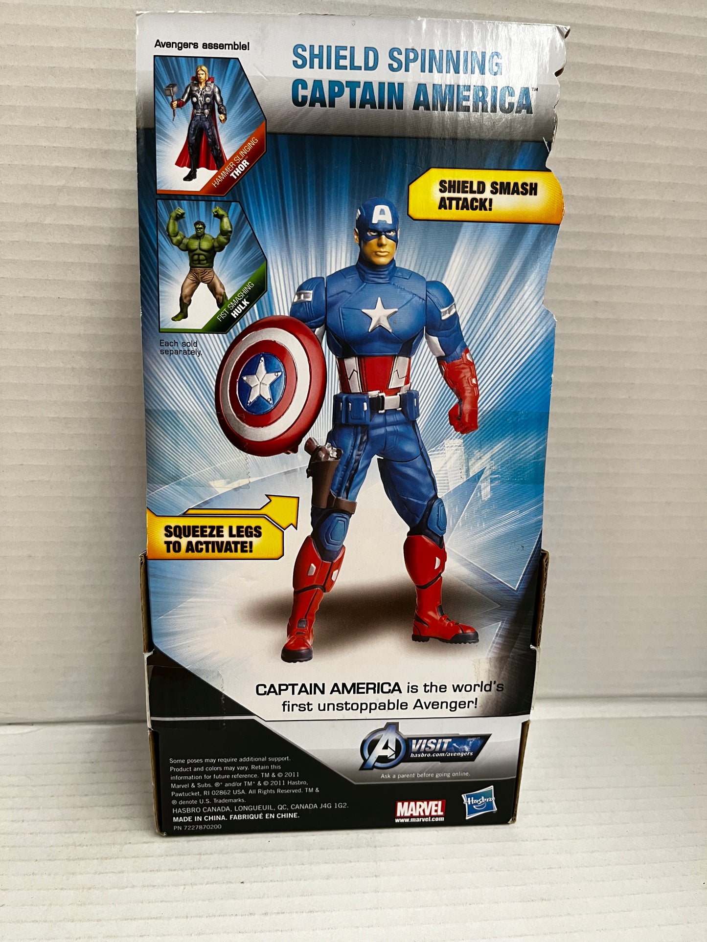 CAPTAIN AMERICA ( 6") HTF ( 2011 ) MARVEL MIGHTY BATTLERS AVENGERS ACTION FIGURE