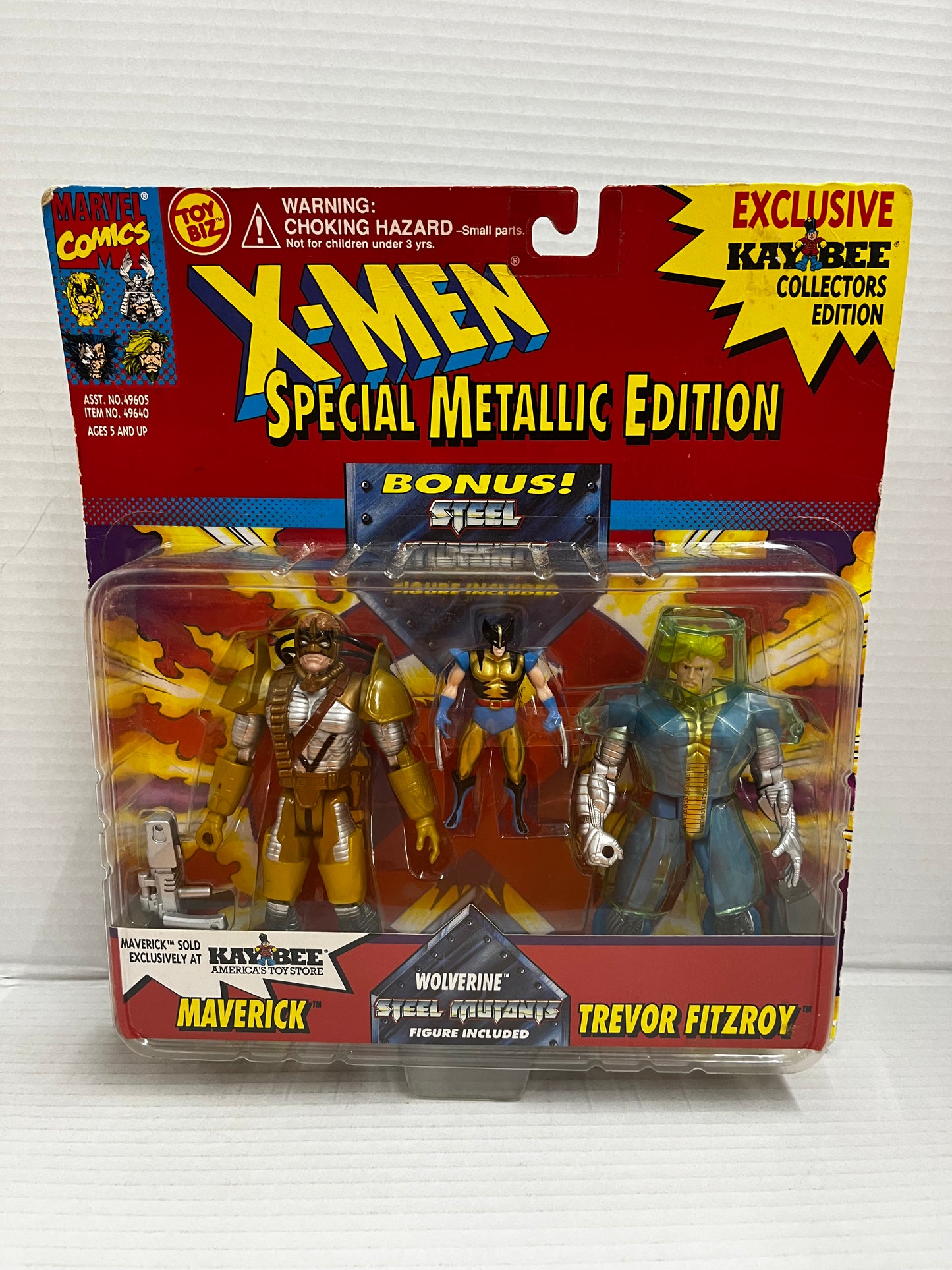 X-MEN KAYBEE METALLIC EDITION MAVERICK & TREVOR FITZROY 2 PACK MOC TOYBIZ