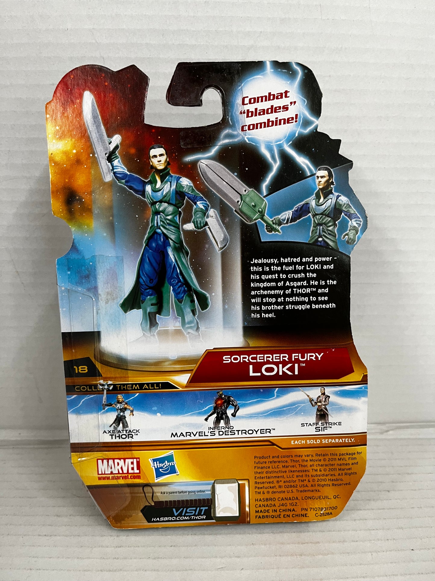 Marvel LOKI Sorcerer Fury 4" Action Figure Thor Mighty Avenger Movie 2011 New