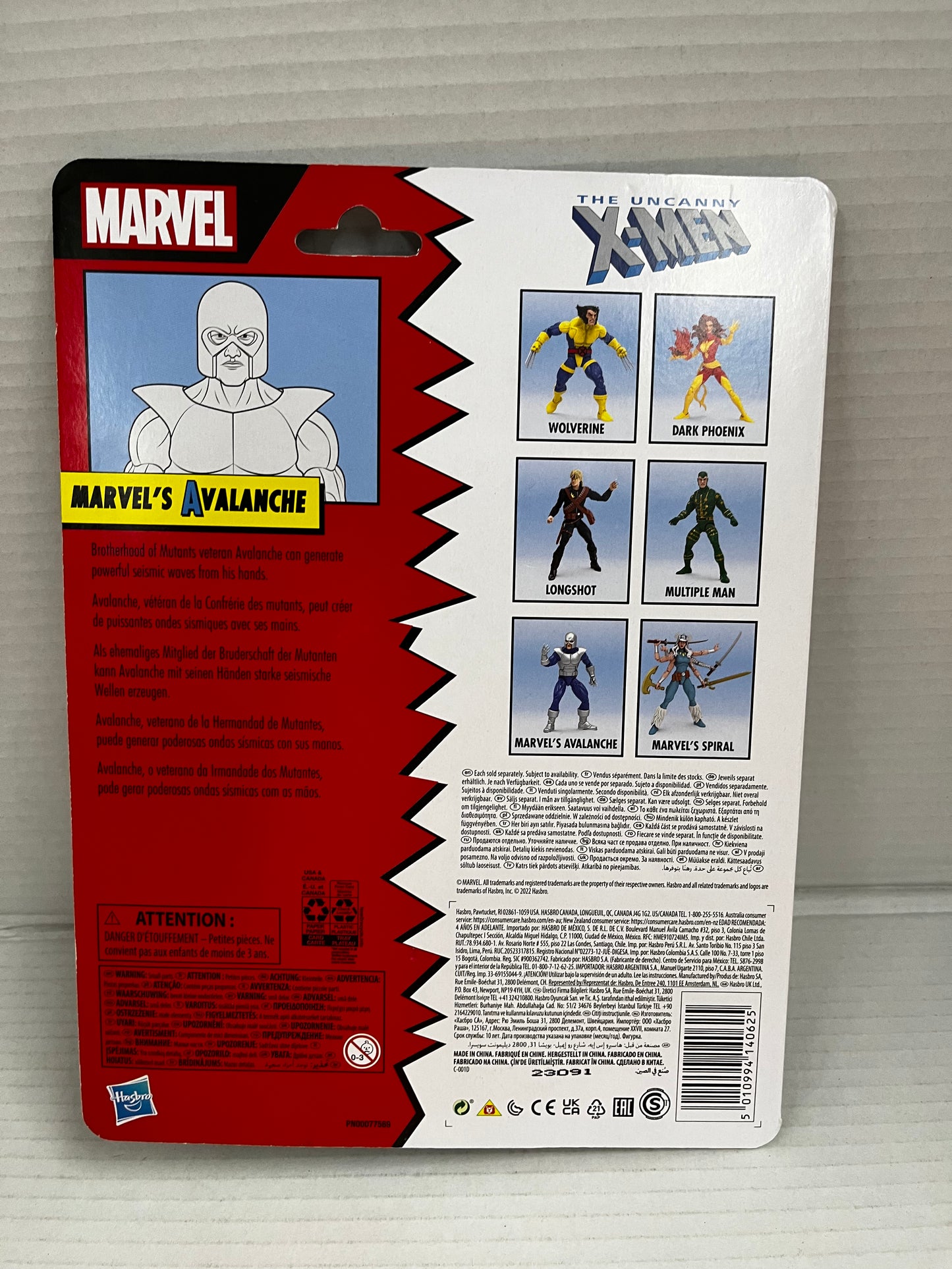 X-Men Marvel Legends Retro Avalanche 6" Action Figure Hasbro 2022