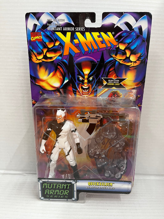 1996 Marvel X-Men Comics Quicksilver Mutant Armor Series Action Figure Toy Biz
