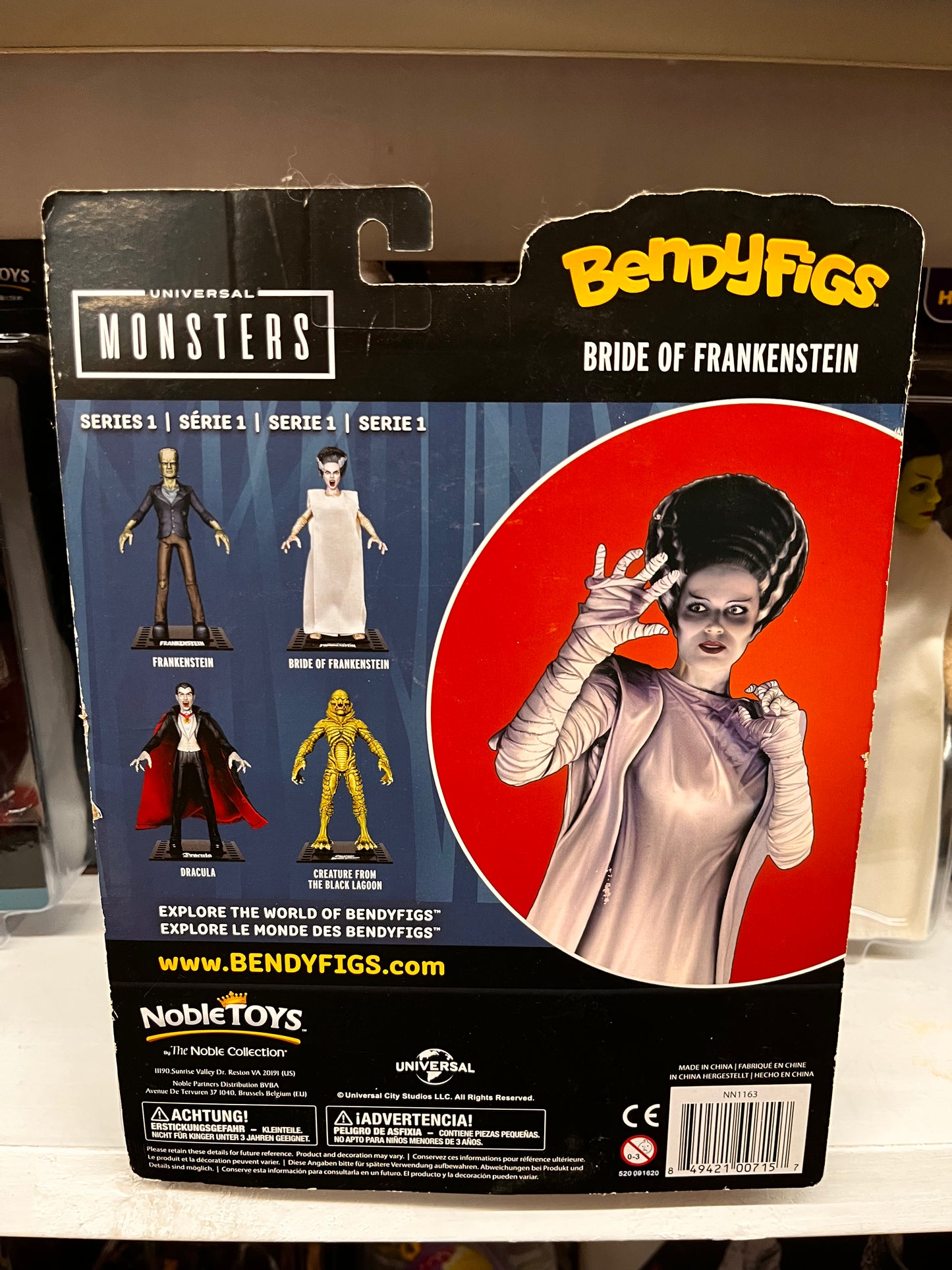 Universal Monsters Bendyfigs - BRIDE OF FRANKENSTIEN - 7.25" Tall - Noble Toys