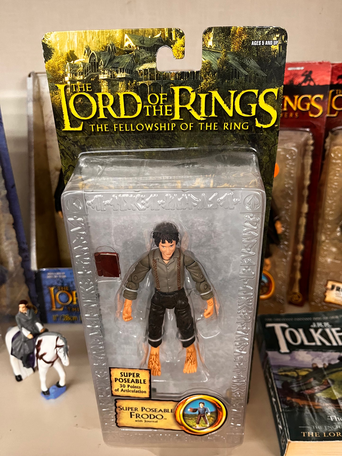 LOTR LORD OF THE RINGS SUPER POSEABLE FRODO ACTION FIGURE TOYBIZ FELLOWSHIP