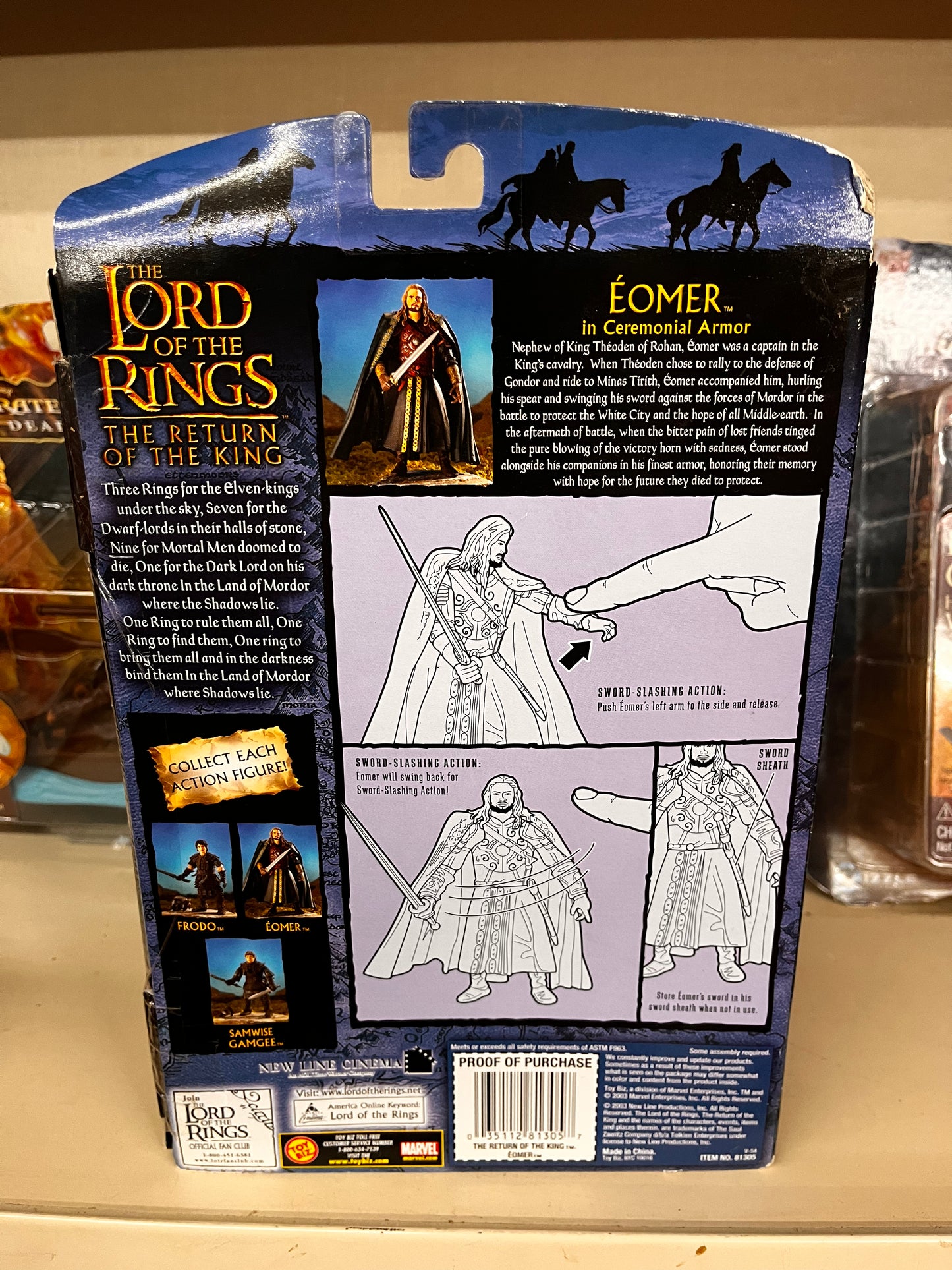 TOY BIZ Lord Of The Rings EOMER in Ceremonial Armor 6” Action Figure 2003 NEW