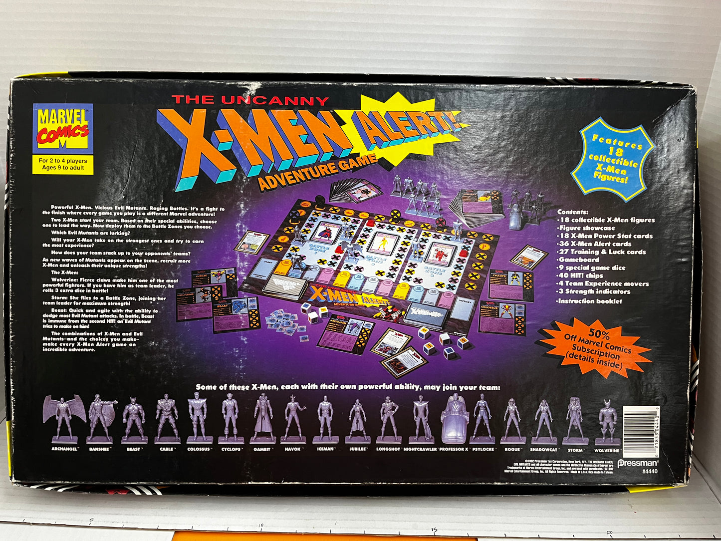 Uncanny X-Men Alert Adventure Game 1992 Pressman Board Game RARE Complete 4440