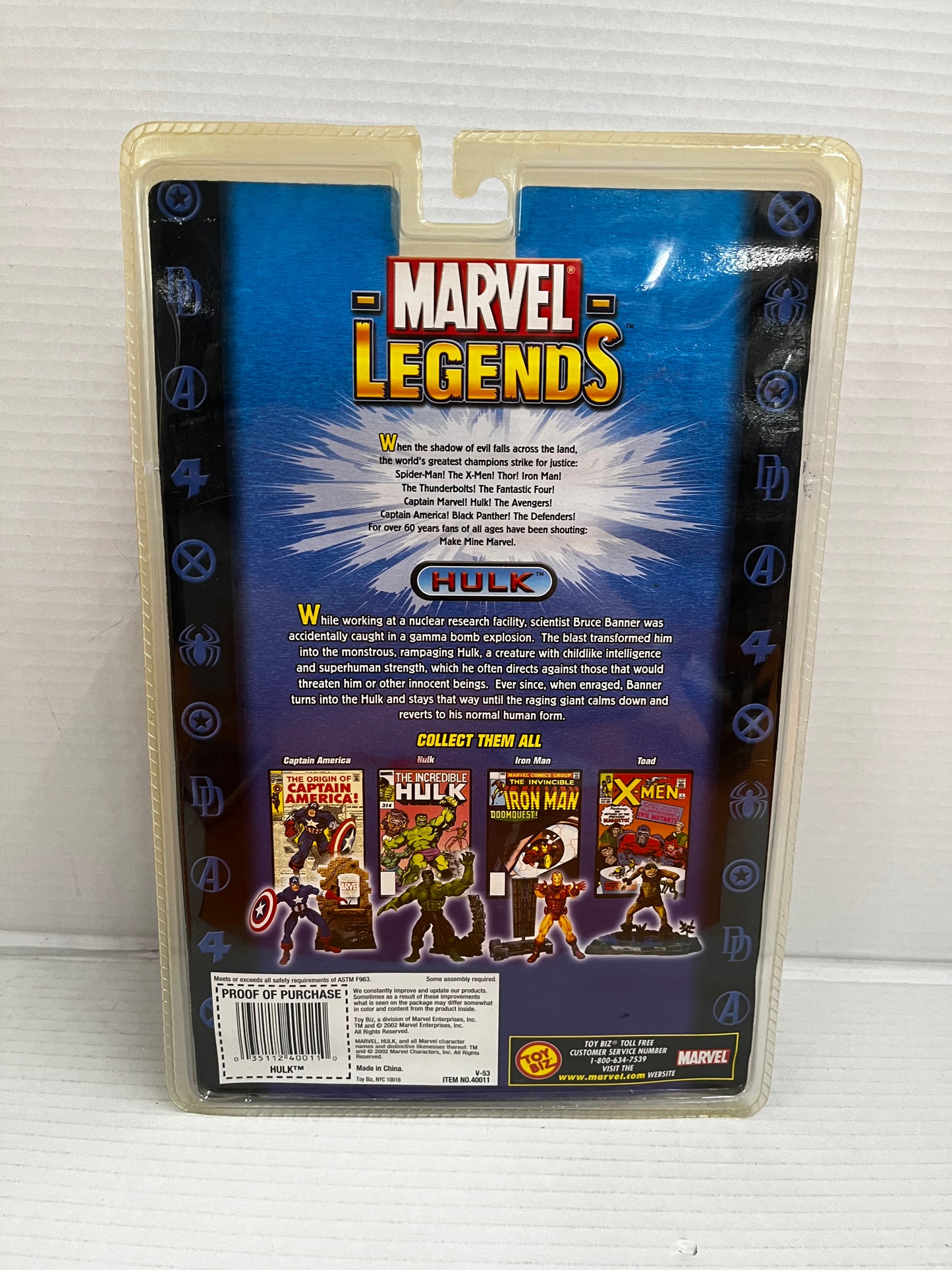 NEW 2002 VTG Marvel Legends Incredible Hulk Action Figure Series 1 Comic Book