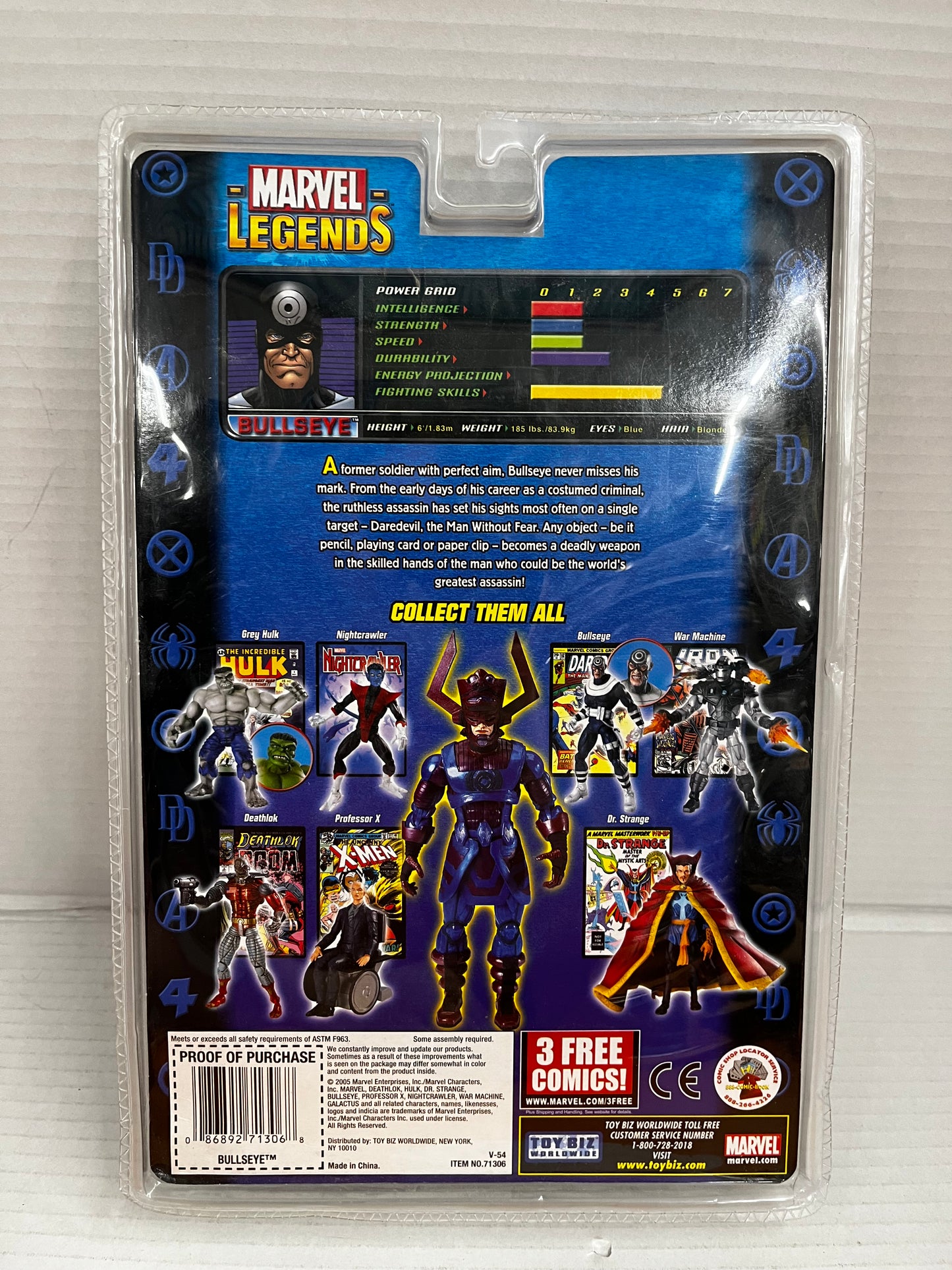 Marvel Legends BULLSEYE Snarling Variant from Galactus Series Toybiz 2005
