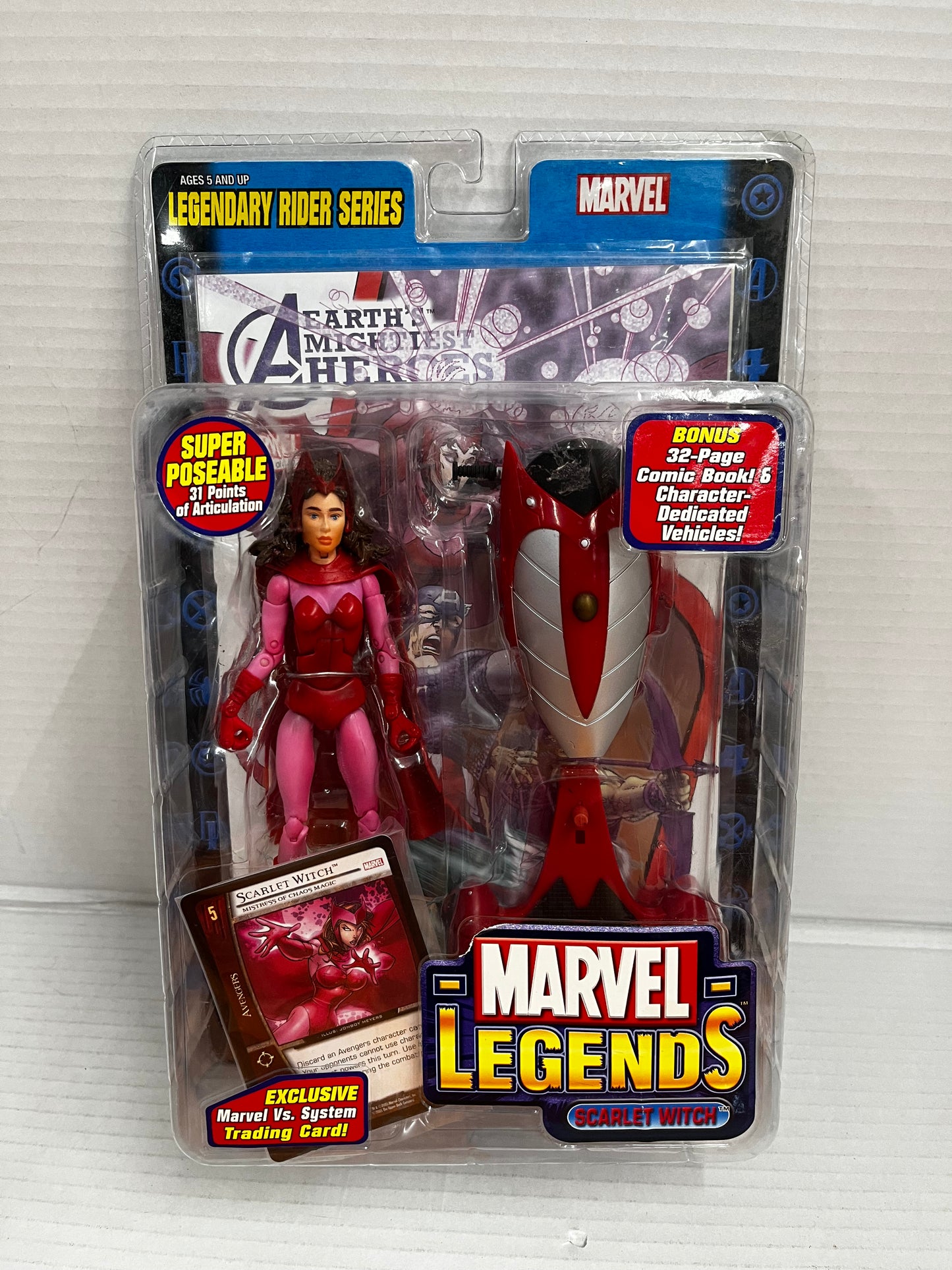 Marvel Legends SCARLET WITCH Figure Legendary Rider Card & Comic ToyBiz 2005 NEW