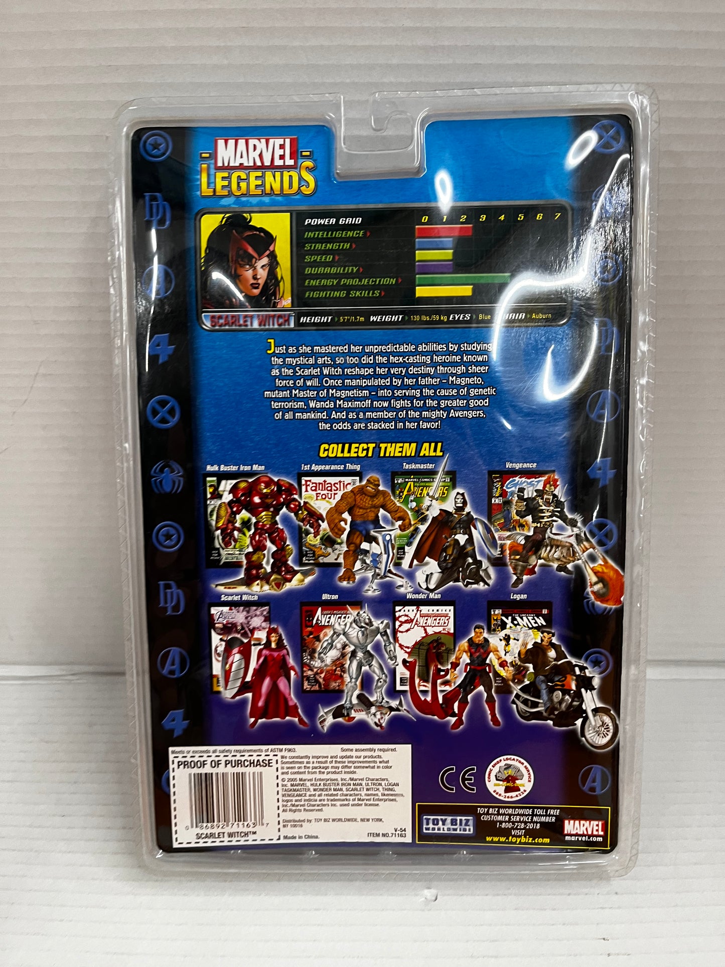 Marvel Legends SCARLET WITCH Figure Legendary Rider Card & Comic ToyBiz 2005 NEW