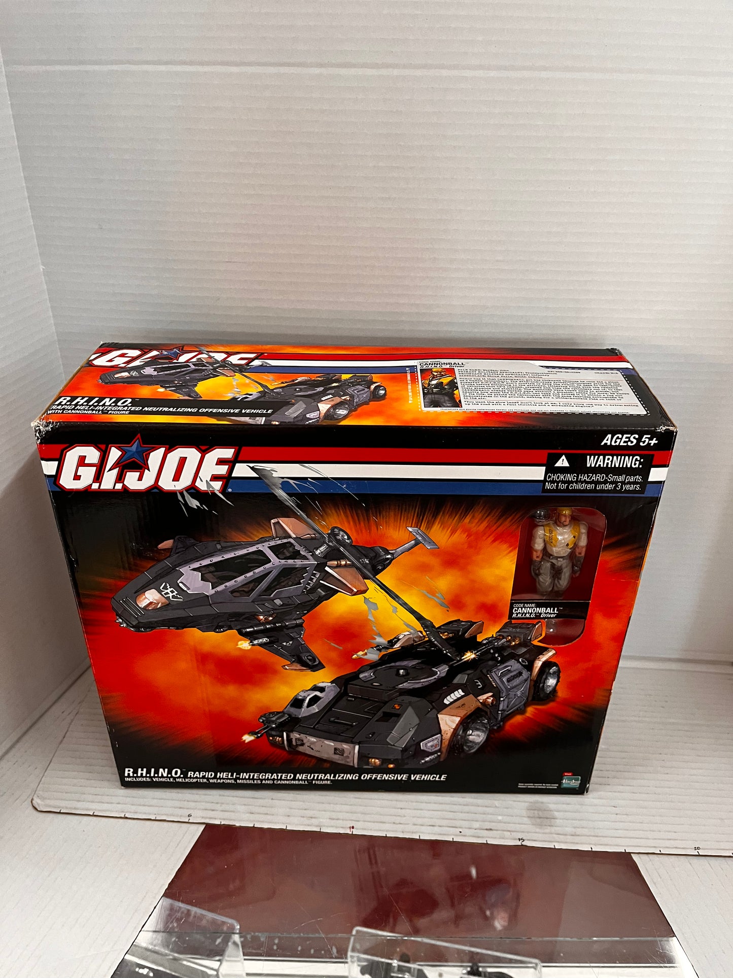 GI Joe RHINO Vehicle 2005 Cobra Hasbro + Cannonball 3.75" Action Figure