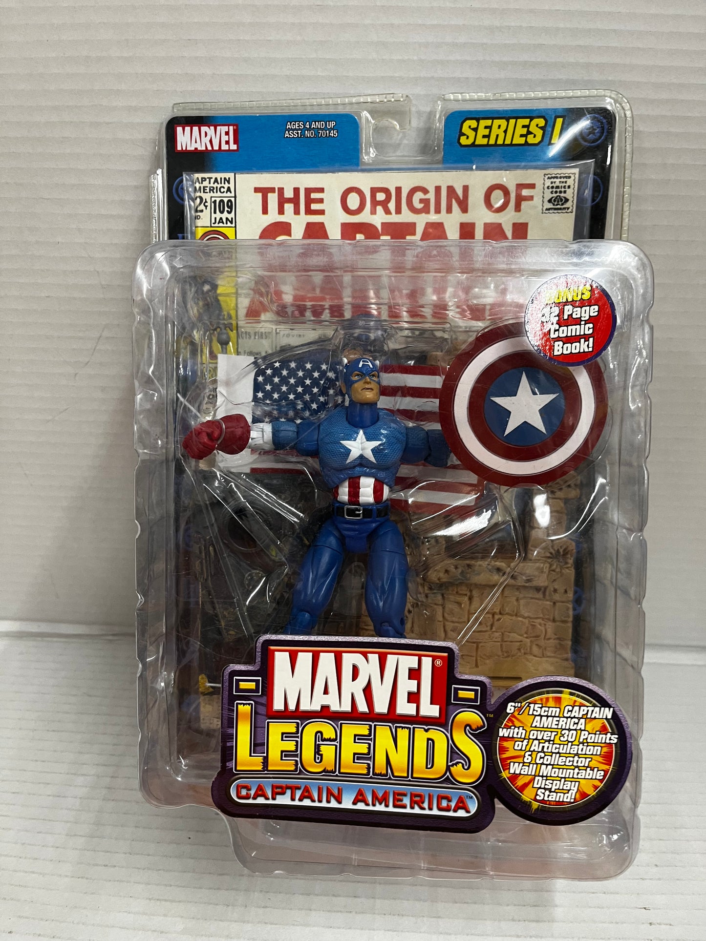 2002 Marvel Legends Captain America Series 1 Toy Biz Action Figure