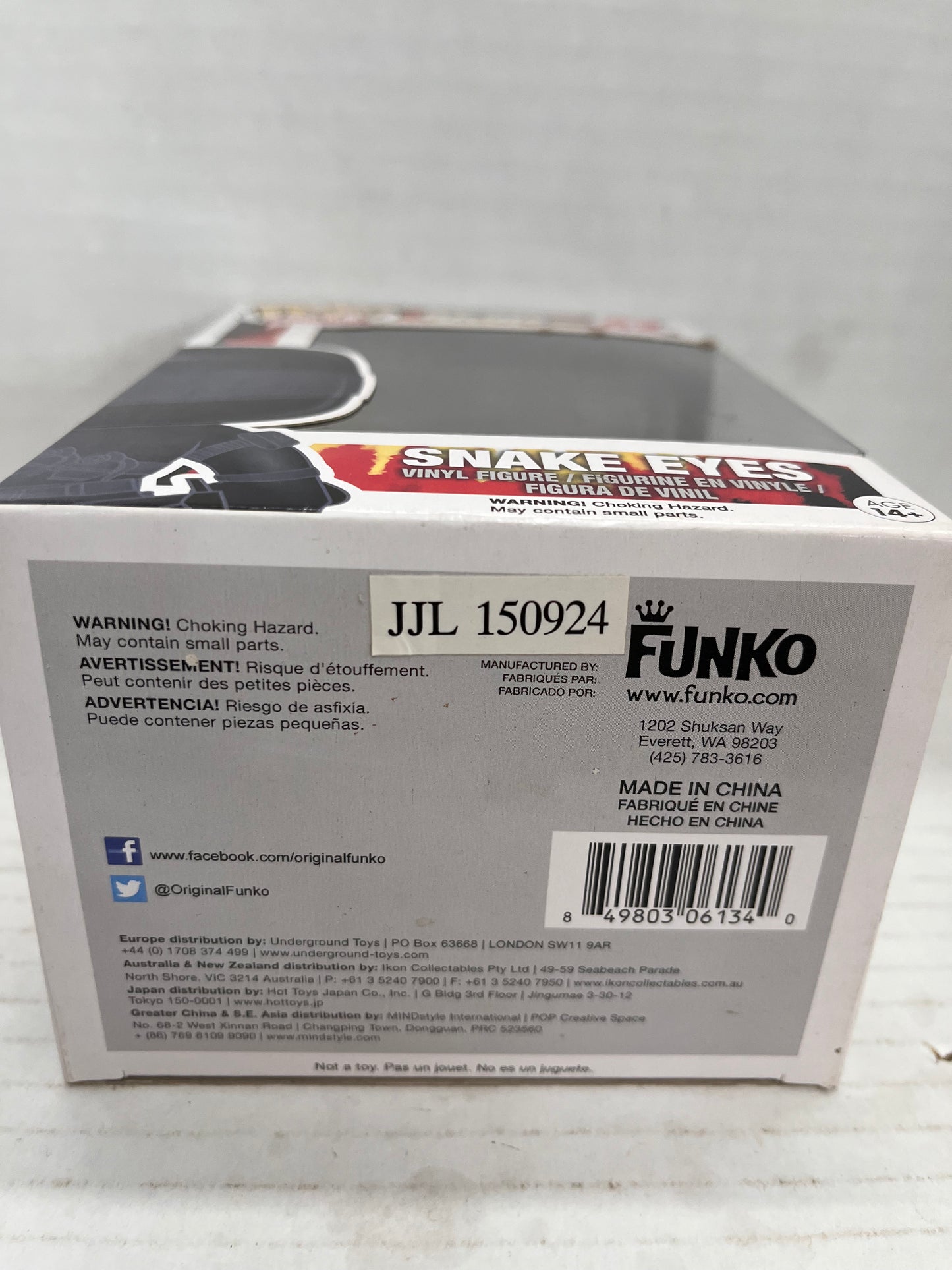 Funko Pop! 42 Snake Eyes GIJoe Animation 2015 Vinyl Figure