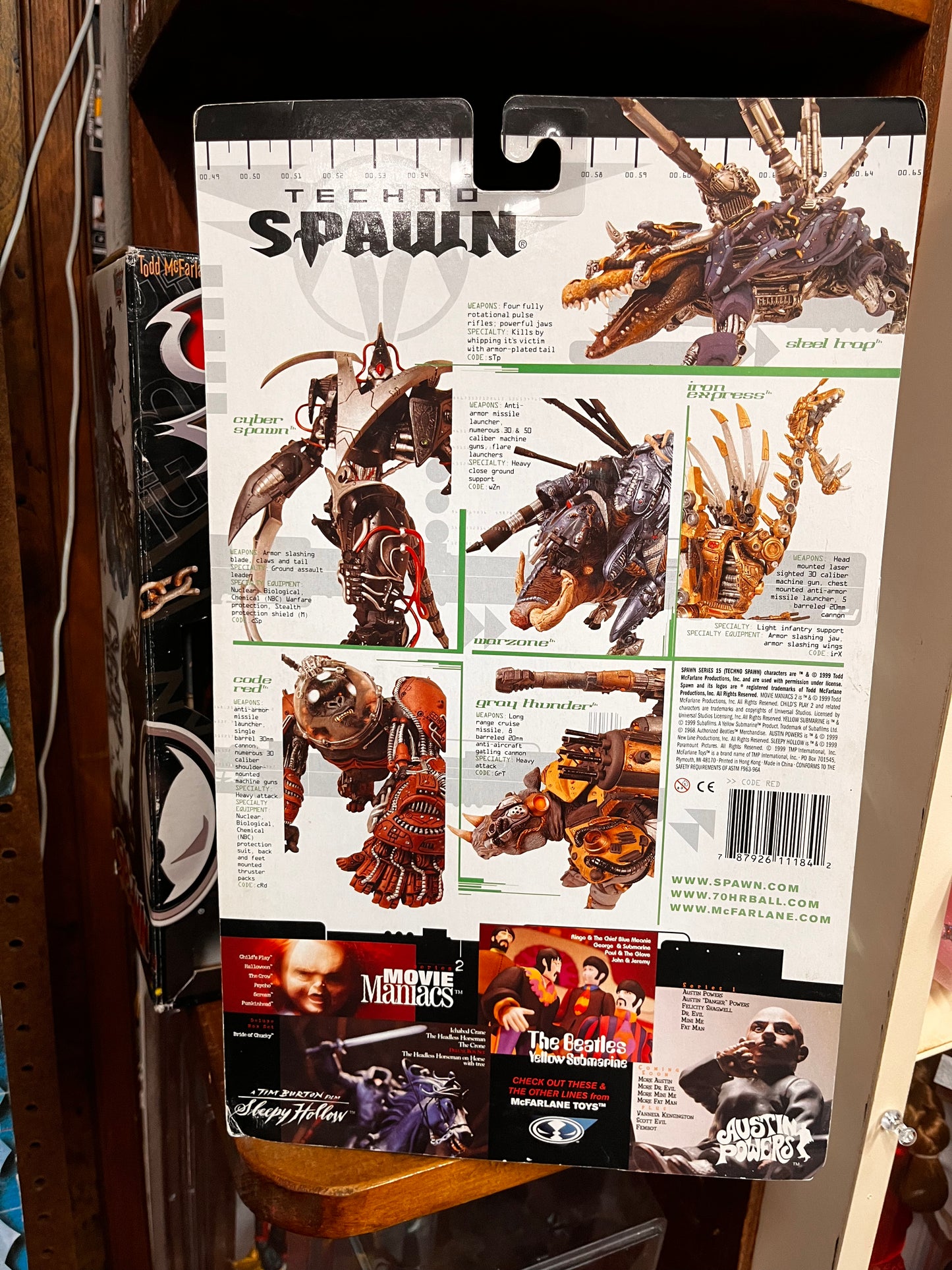 1999 McFarlane Ultra Action Techno Spawn Series 15 Code Red 6" Scale Figure New