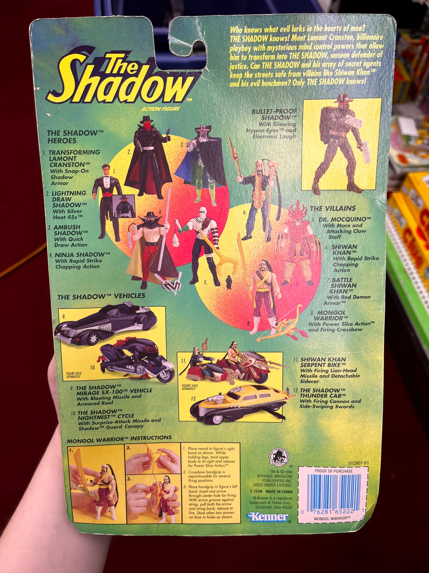 Kenner The Shadow Mongol Warrior Action Figure MOC