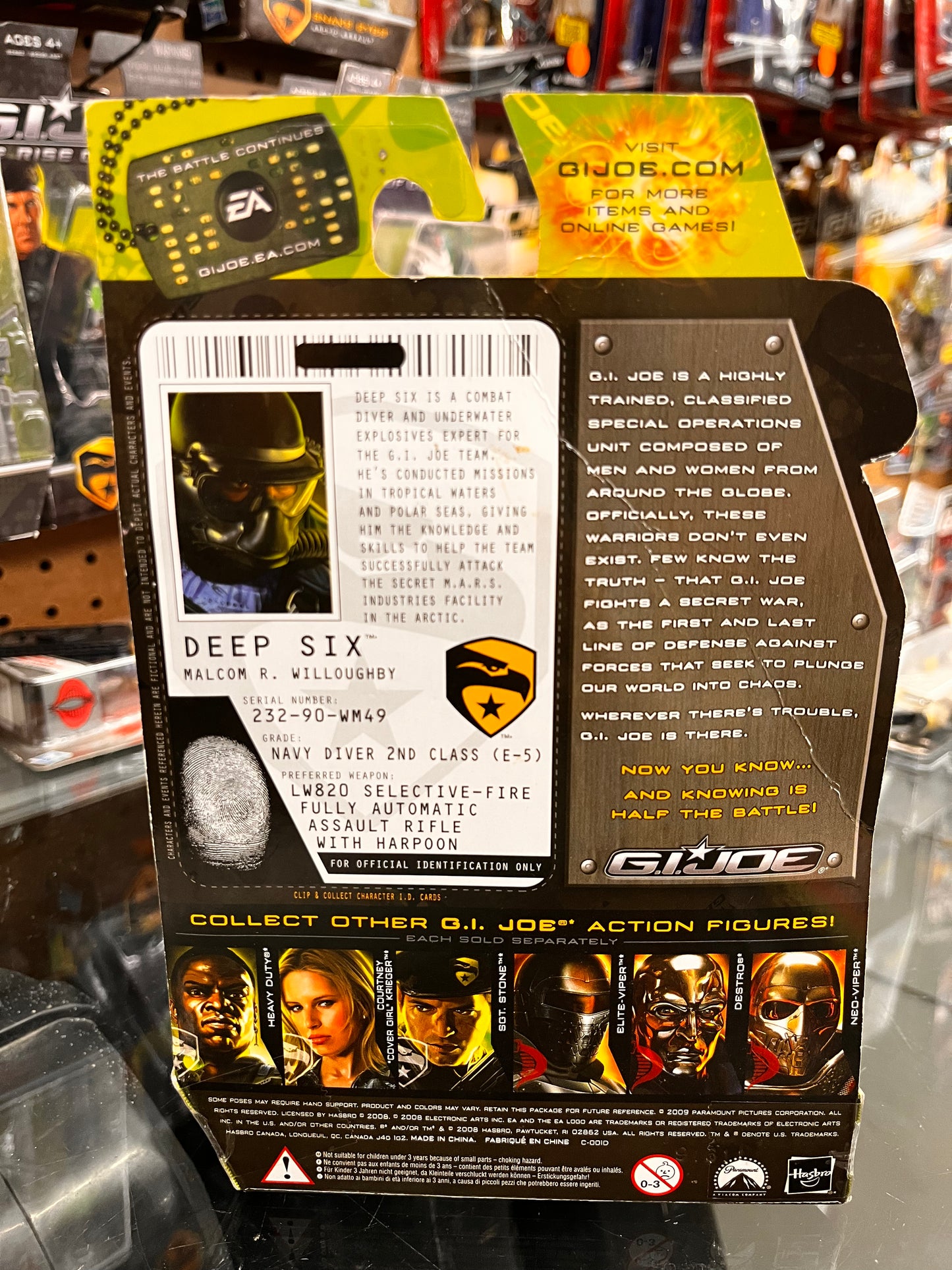 GI Joe Rise of Cobra Deep Six Figure New on Original Blister Card